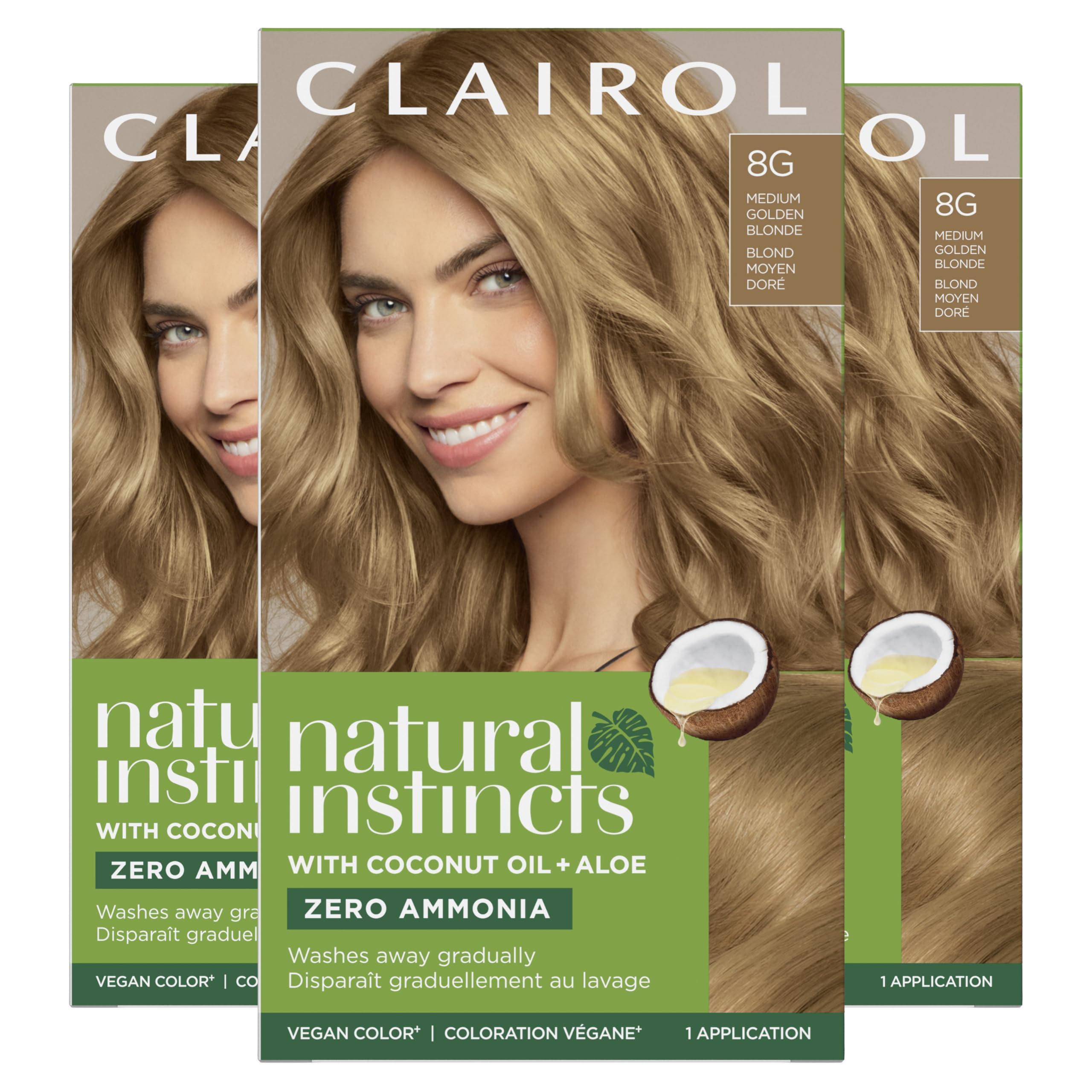 Foto 2 pulgar | Tinte Para El Cabello Clairol Natural Instincts 8g Medium Golden Blonde X3 - Venta Internacional.