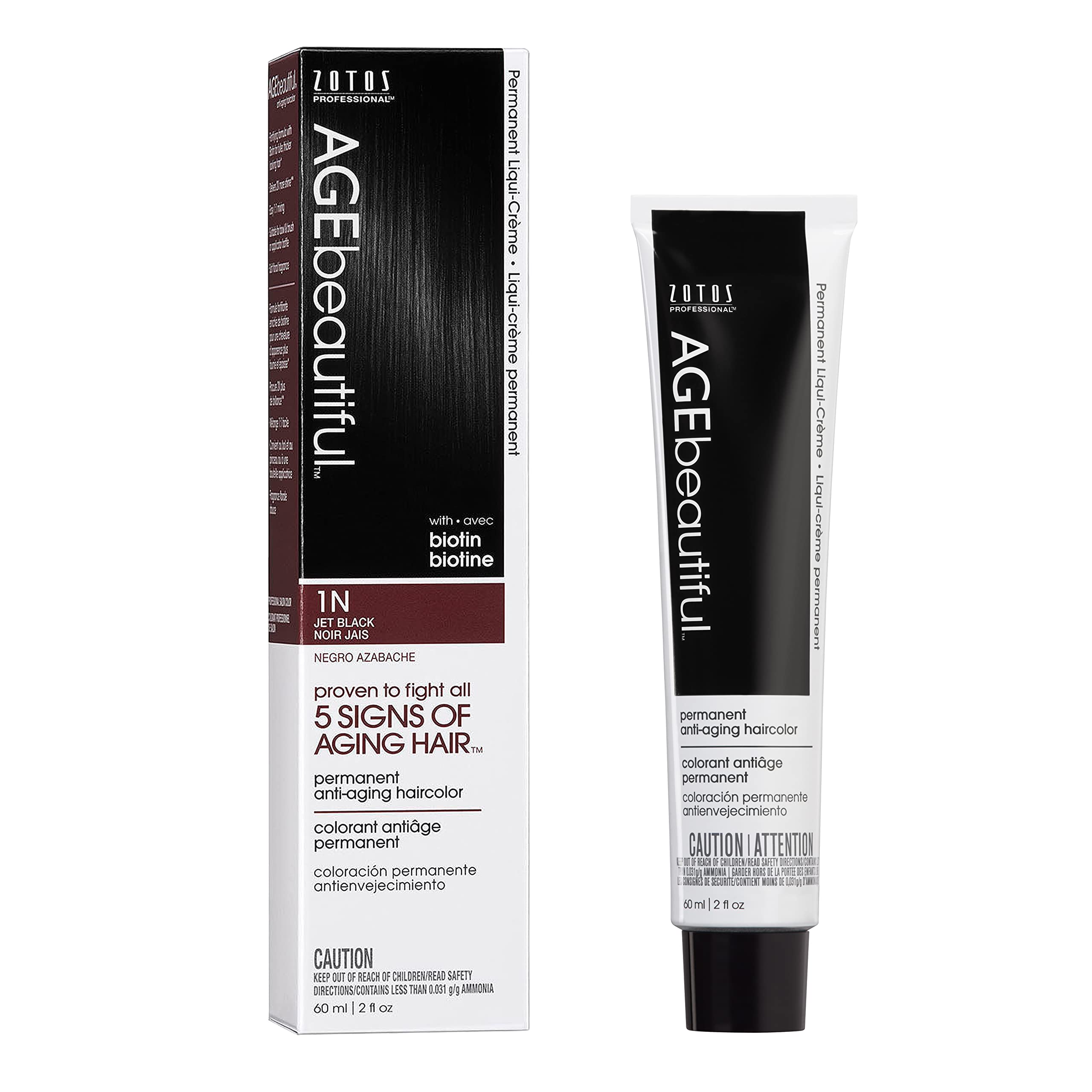 Foto 2 pulgar | Tinte De Pelo Age Beautiful Permanent 1n Jet Black +100% Gris - Venta Internacional.