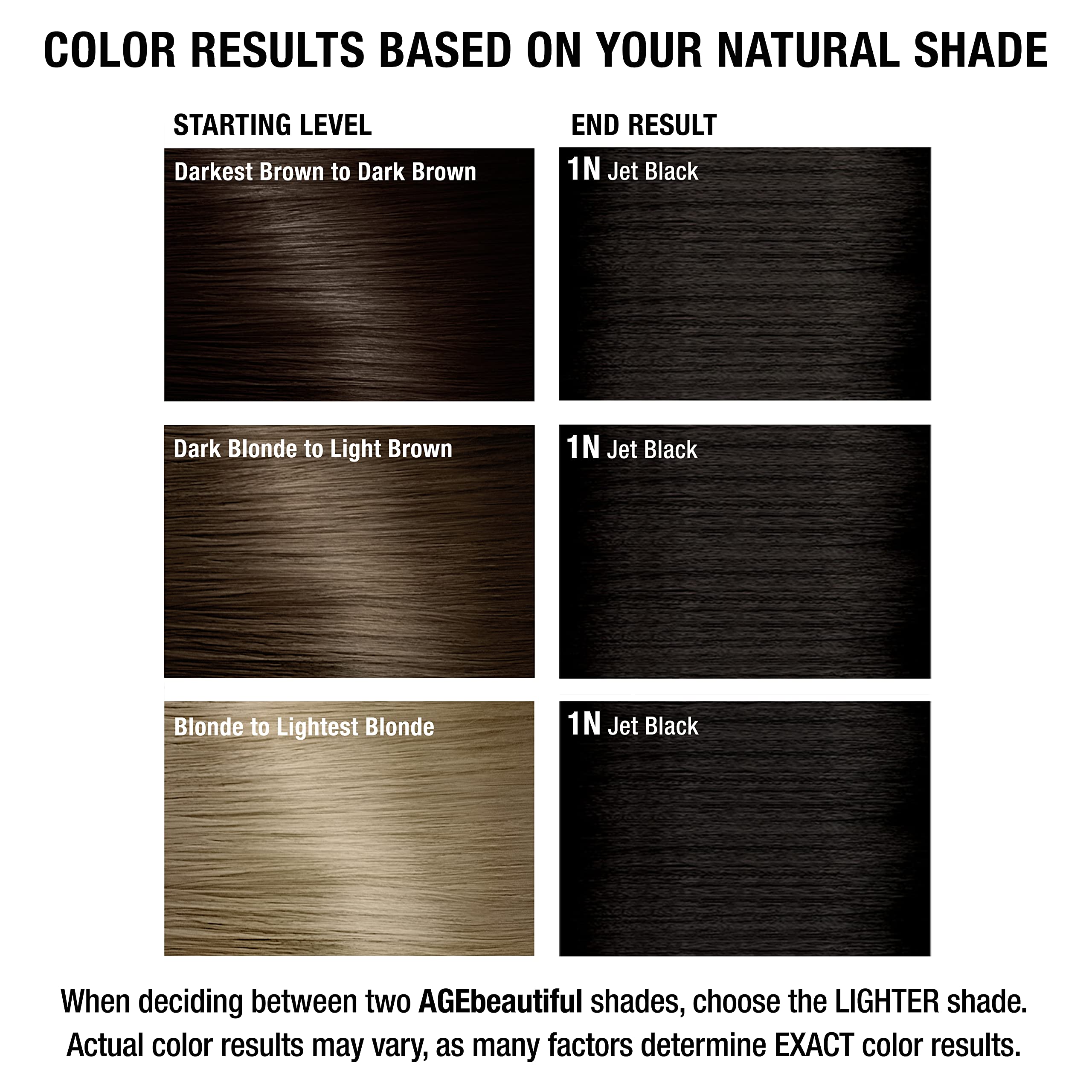 Foto 8 pulgar | Tinte De Pelo Age Beautiful Permanent 1n Jet Black +100% Gris - Venta Internacional.