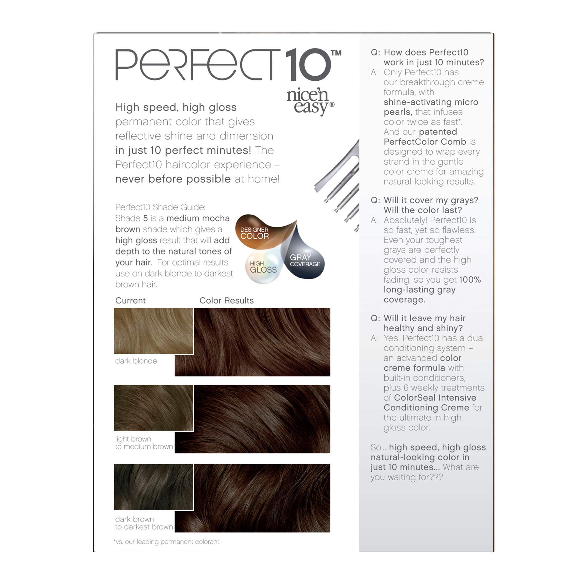 Foto 5 pulgar | Tinte Para El Cabello Clairol Nice'n Easy Perfect 10 5 Medium Brown X1 - Venta Internacional.