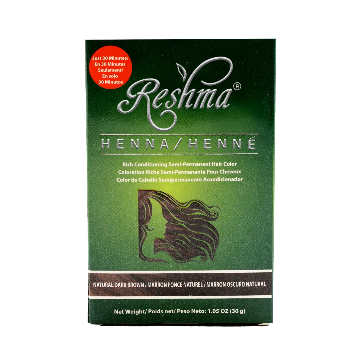 Tinte De Pelo Con Henna Reshma Beauty, 30 Minutos, Marrón Oscuro - Venta Internacional.