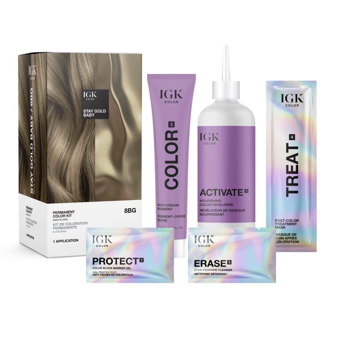 Foto 3 pulgar | Kit De Coloración De Cabello Igk Stay Gold Baby Beige Blonde 8bg 140 Ml - Venta Internacional.