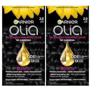 Foto 1 | Color De Cabello Garnier Olia Ammonia-free 2.0 Soft Black, Paquete De 2 - Venta Internacional.