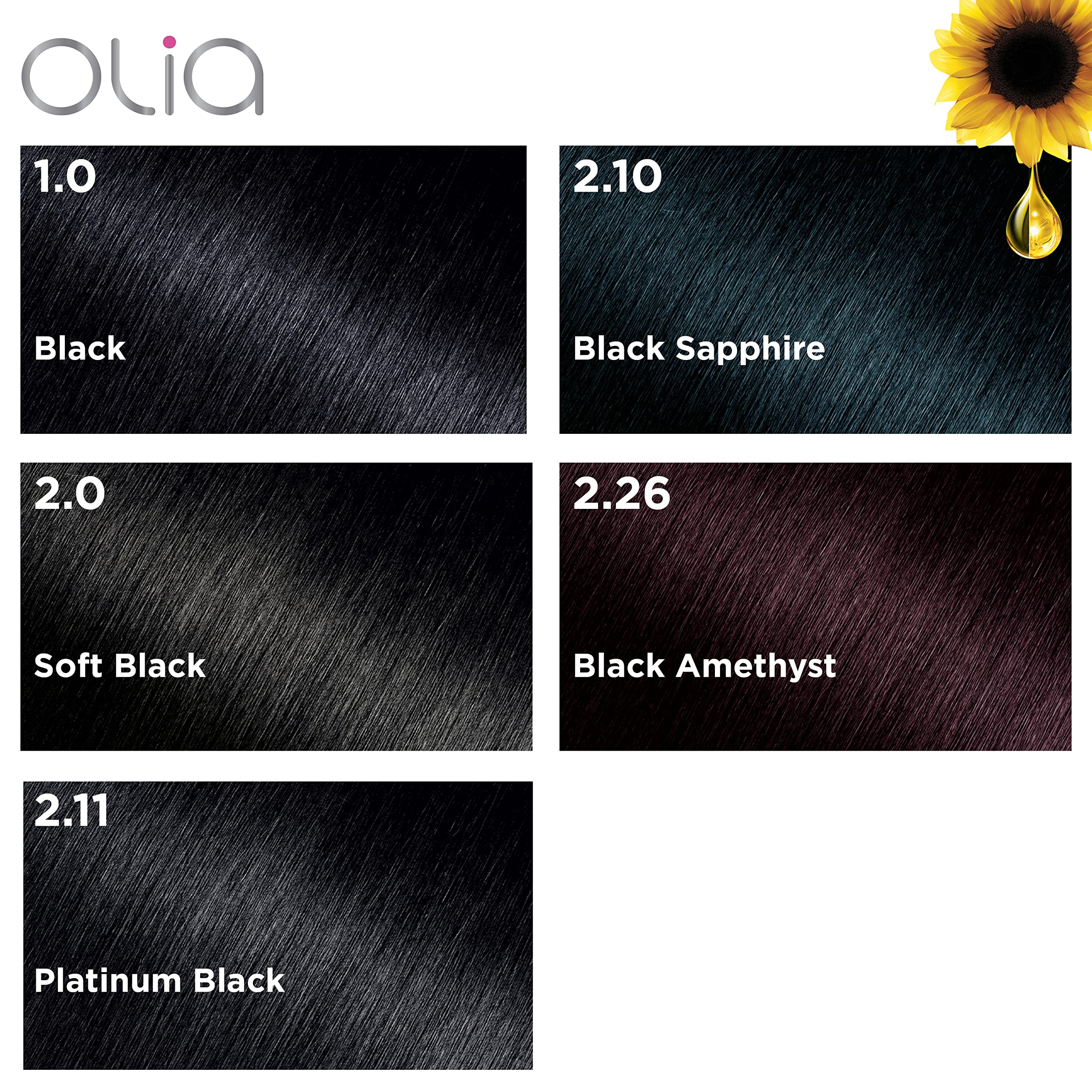 Foto 6 pulgar | Color De Cabello Garnier Olia Ammonia-free 2.0 Soft Black, Paquete De 2 - Venta Internacional.