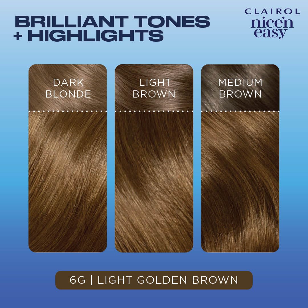 Foto 6 pulgar | Tinte Para El Cabello Clairol Nice'n Easy, 6 G, Marrón Dorado Claro, Paquete De 3 - Venta Internacional.