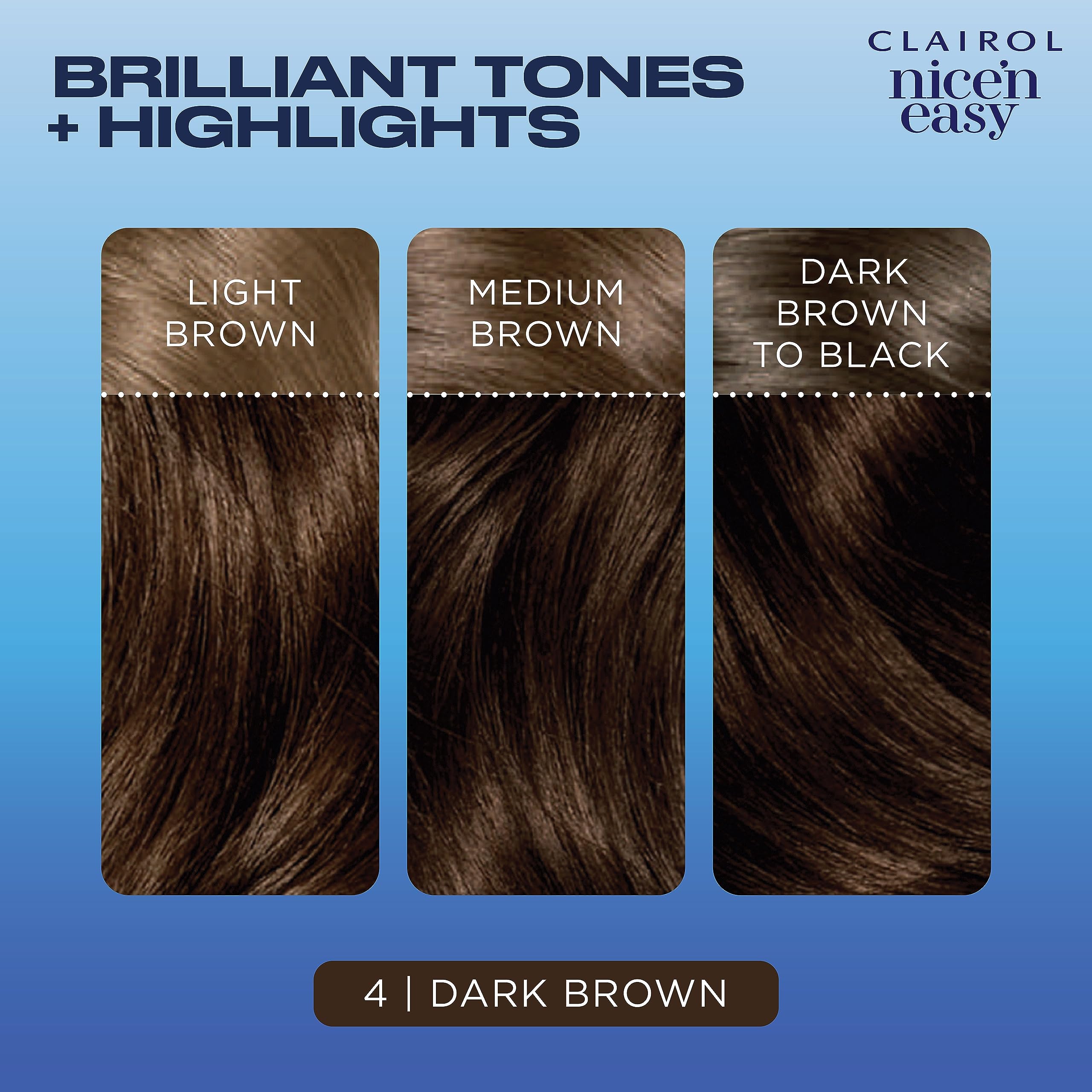 Foto 6 pulgar | Tinte Para El Cabello Clairol Nice'n Easy Permanent 4, Marrón Oscuro, Paquete De 3 - Venta Internacional.