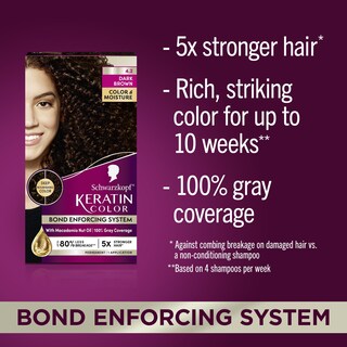 Foto 3 | Crema Para El Cabello Schwarzkopf Keratin Color 4.2 Dark Brown - Venta Internacional.
