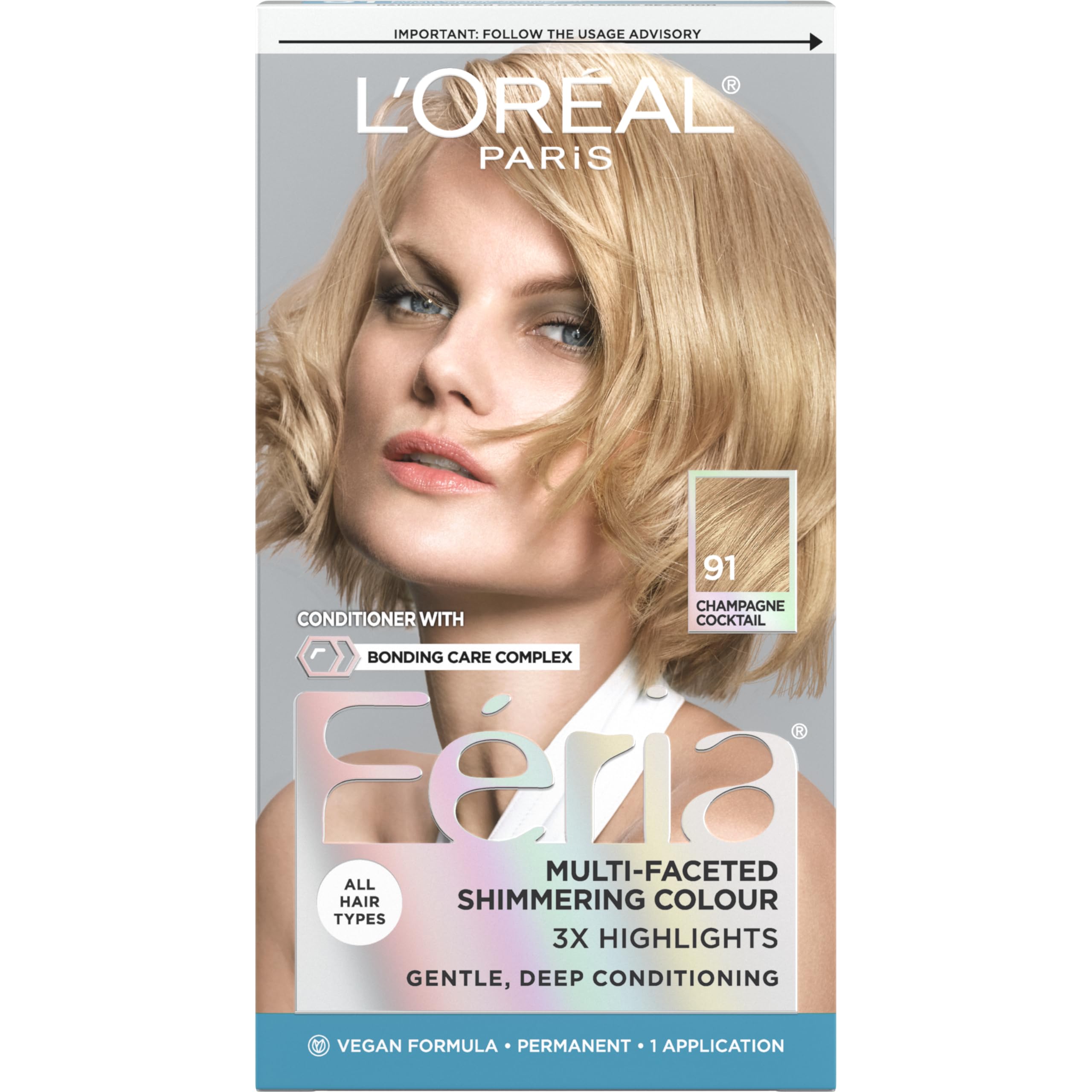 Foto 2 pulgar | Tinte Para El Cabello L'oreal Paris Feria 91 Champagne Cocktail, Paquete De 1 Paquete - Venta Internacional.