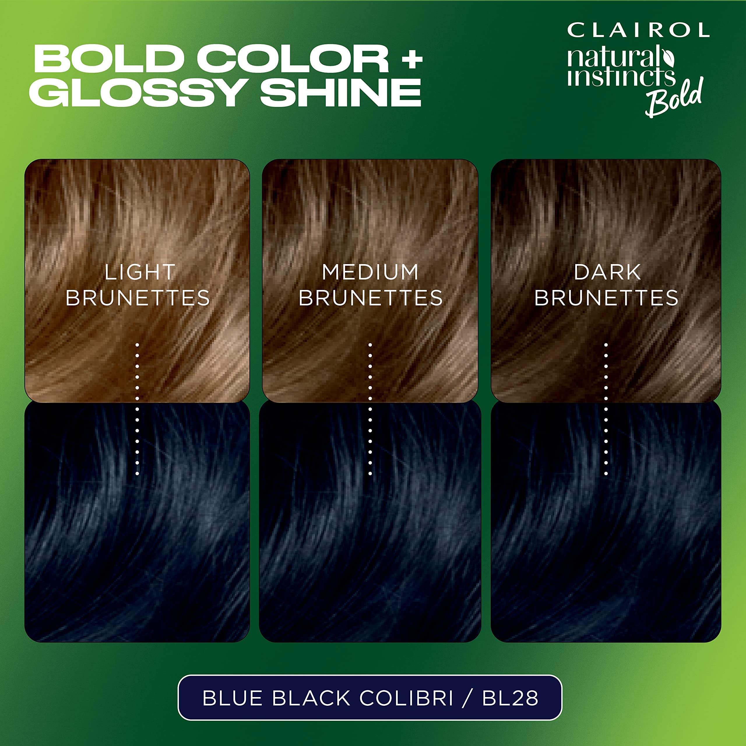 Foto 3 pulgar | Tinte Para El Cabello Clairol Natural Instincts Bold Bl28 Azul Negro - Venta Internacional.