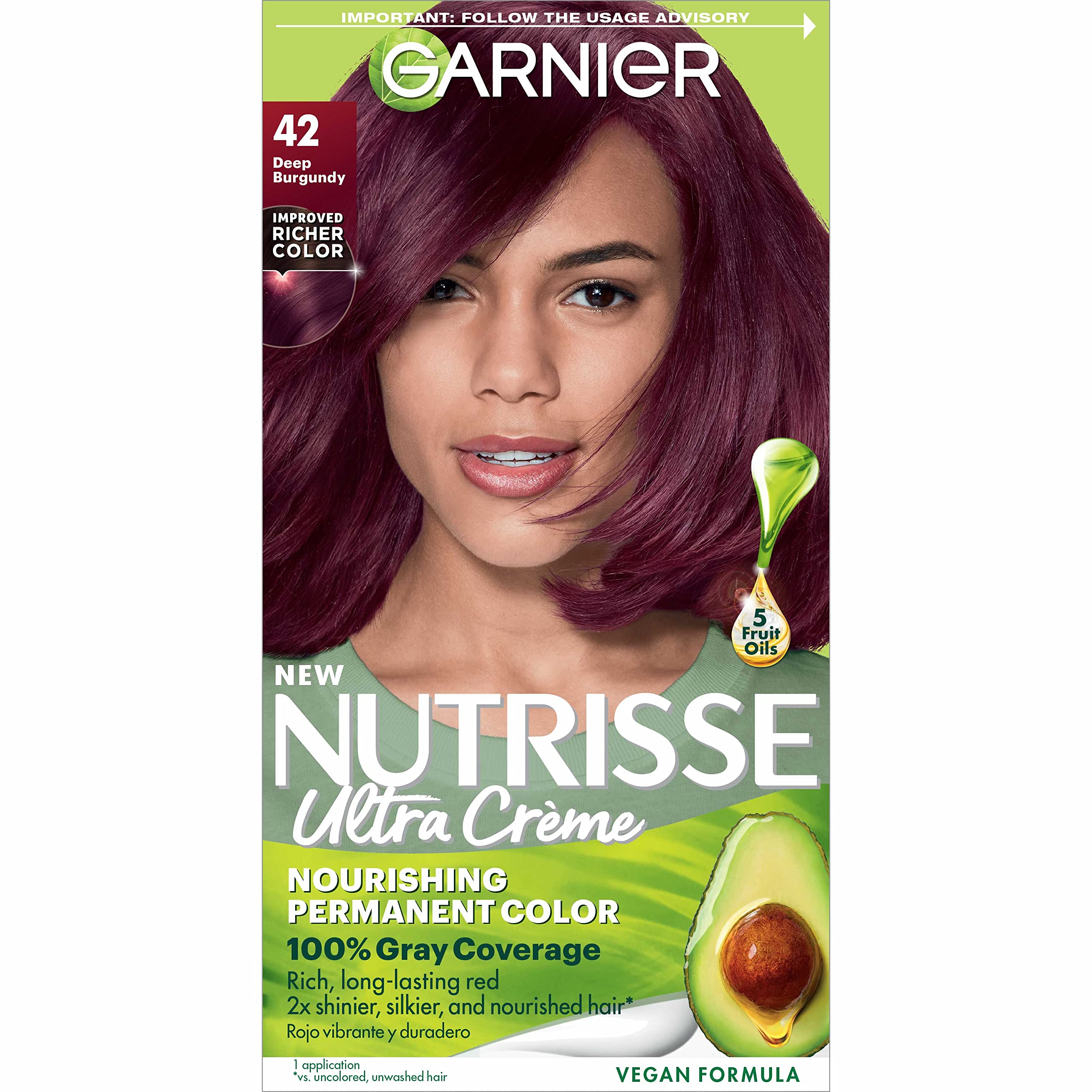 Tinte Para El Cabello Garnier Nutrisse Nourishing Creme 42 Deep Burgundy - Venta Internacional.