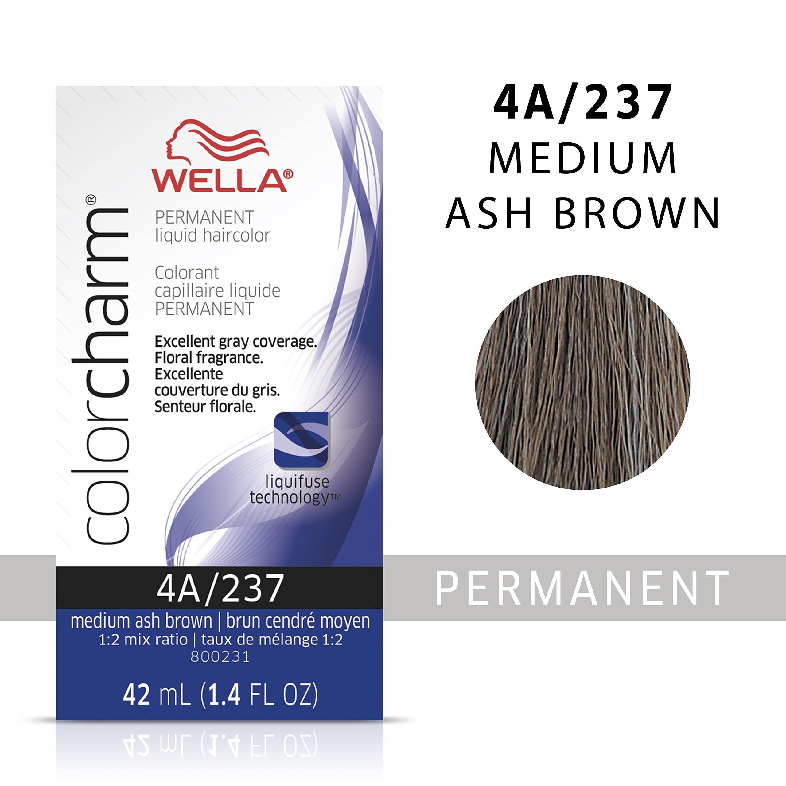 Foto 3 pulgar | Tinte De Pelo Wella Color Charm Permanent Liquid 4a Med Ash Brown - Venta Internacional.