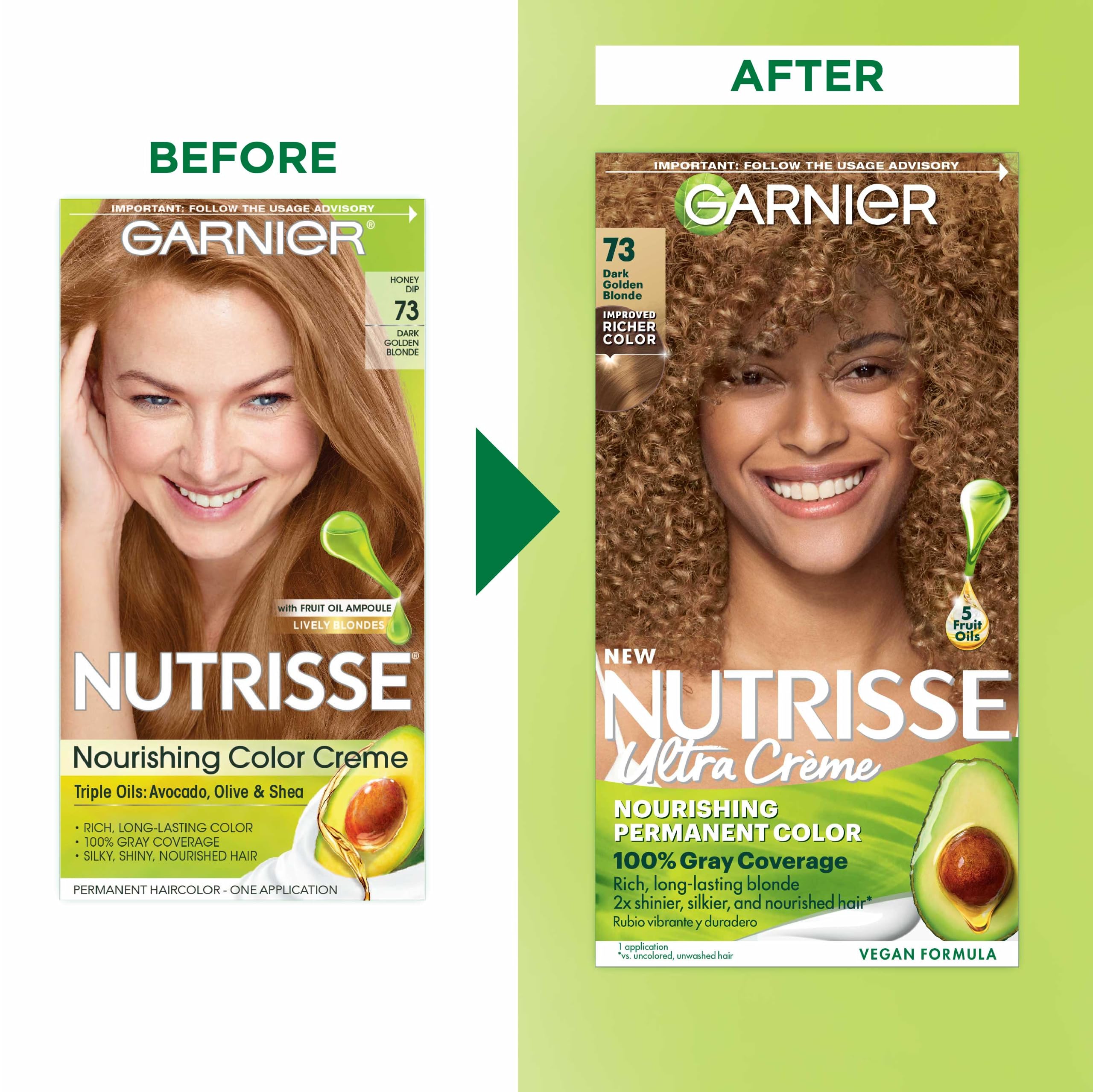 Foto 3 pulgar | Tinte Para El Cabello Garnier Nutrisse Nourishing Creme 73 Dark Golden Blonde - Venta Internacional.