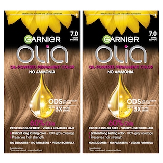Foto 1 | Color De Cabello Garnier Olia Sin Amoniaco 7.0 Rubio Oscuro, Paquete De 2 - Venta Internacional.