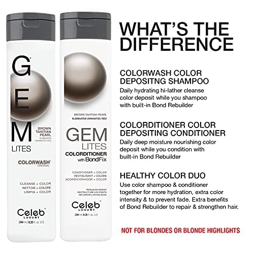 Foto 7 | Champú Celeb Luxury Gem Lites Colorwash Brown Tahitian Pearl - Venta Internacional.