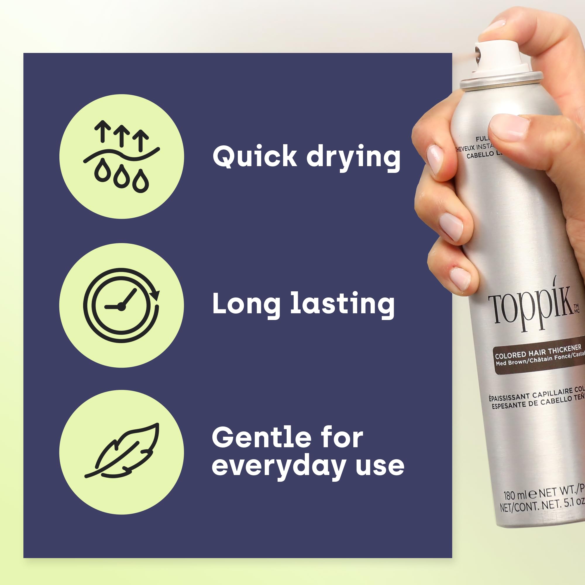 Foto 5 pulgar | Espray Espesante Para Cabello Toppik, Color Marrón Medio, 150 Ml - Venta Internacional.