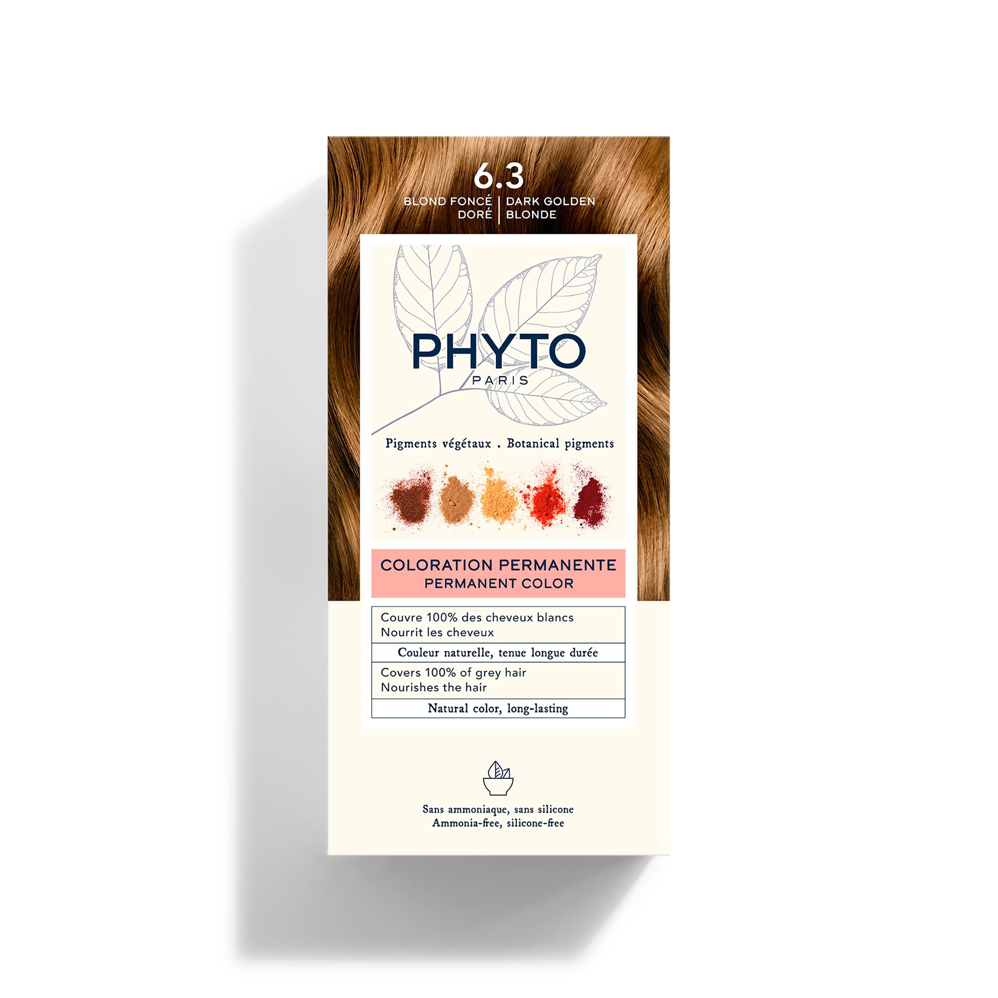 Foto 2 pulgar | Tinte De Cabello Phyto Phytocolor Permanent 6.3 Rubio Dorado Oscuro - Venta Internacional.