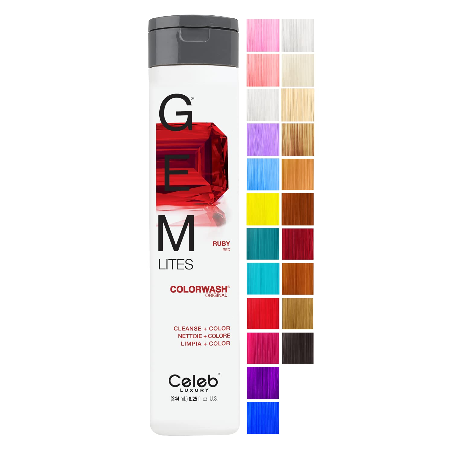Foto 2 pulgar | Champú Depositante De Tintes Para El Cabello Celeb Luxury Gem Lites Ruby - Venta Internacional.