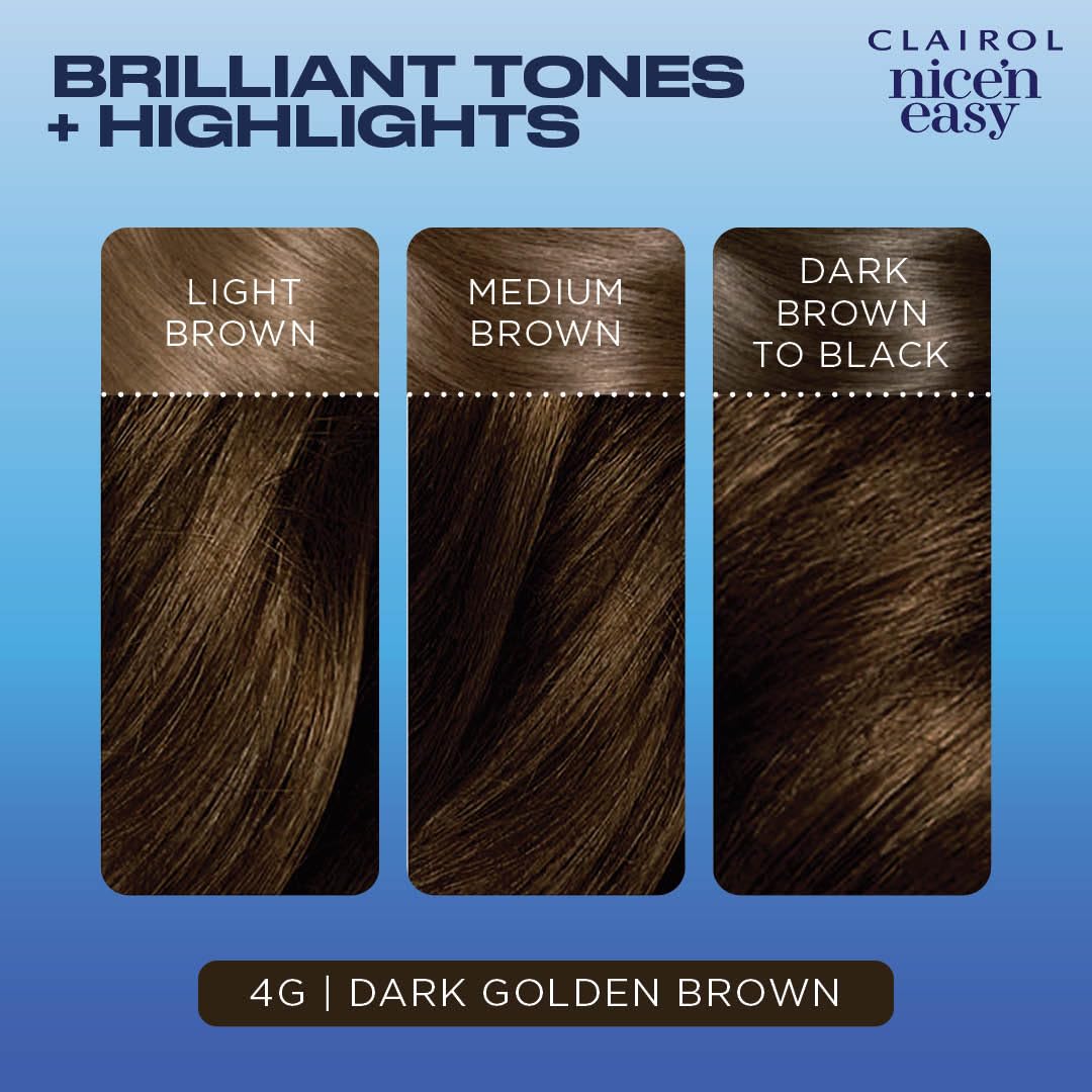 Foto 5 | Tinte Para El Cabello Clairol Nice'n Easy 4g Marrón Dorado Oscuro 90 Ml X3 - Venta Internacional.