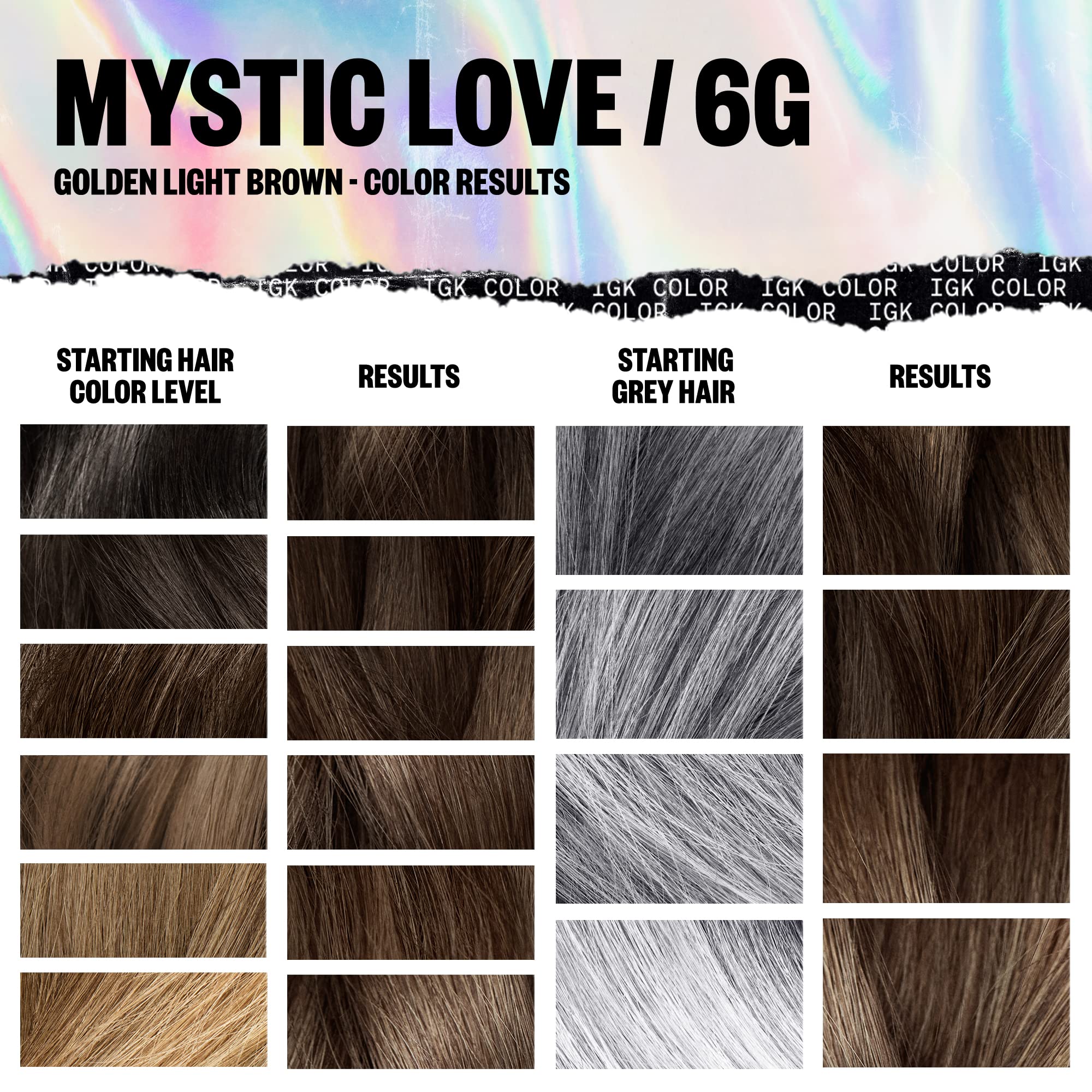 Foto 5 pulgar | Kit De Coloración De Cabello Igk Mystic Love Golden Light Brown 6g 140ml - Venta Internacional.