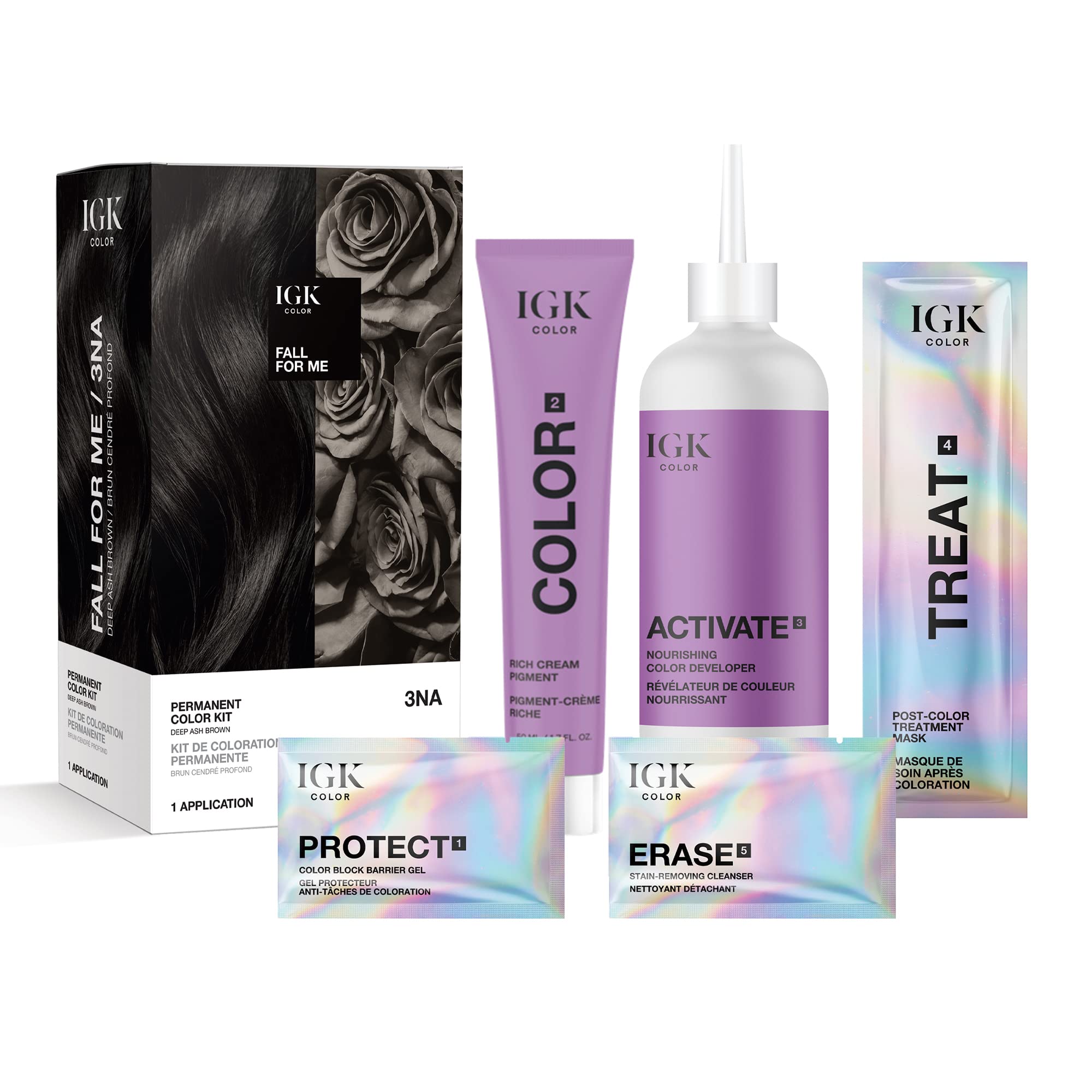 Foto 2 | Kit De Coloración De Cabello Igk Fall For Me Deep Ash Brown 3na 140 Ml - Venta Internacional.