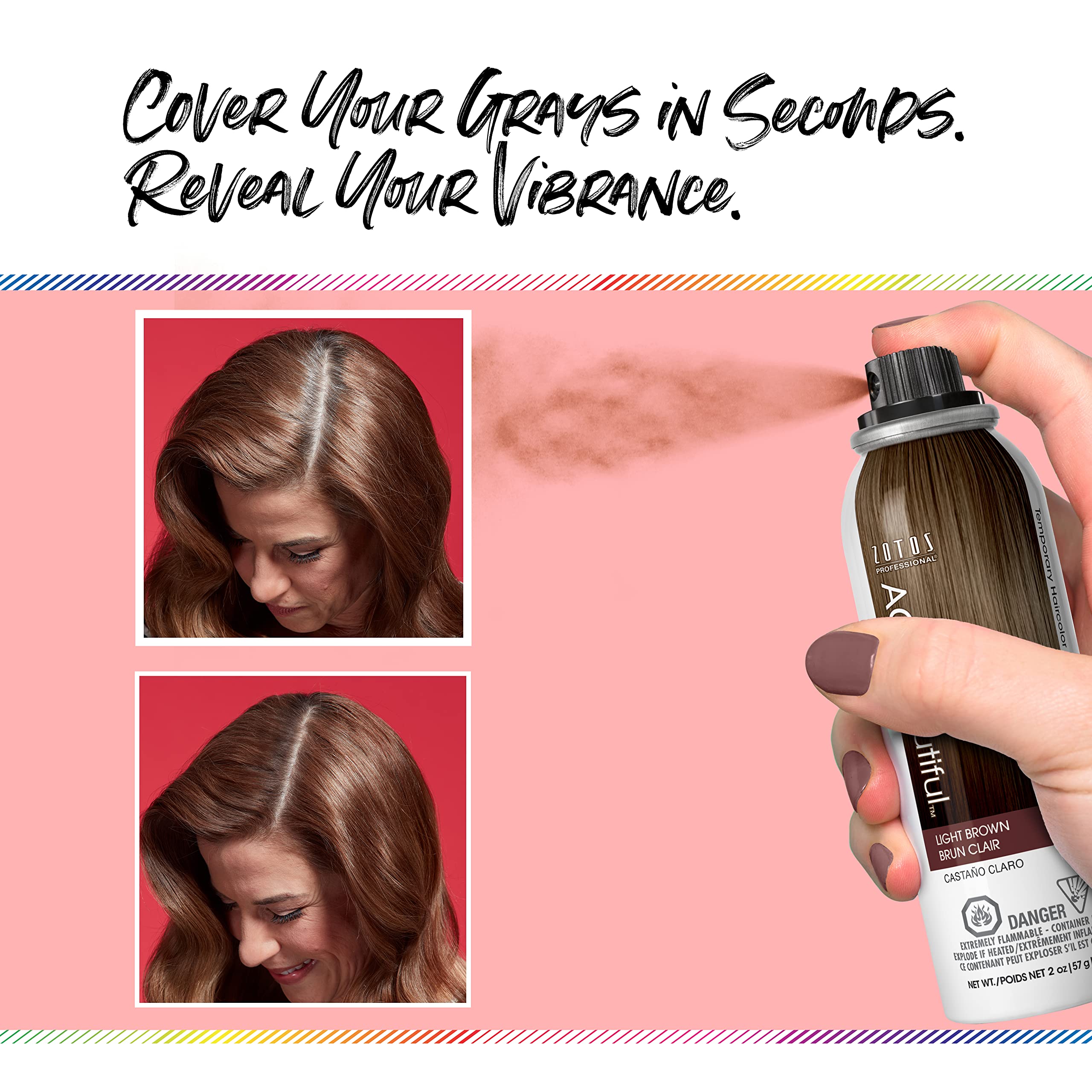 Foto 3 | Spray Para Teñir El Cabello Root Touch Up Age Beautiful, Marrón Claro - Venta Internacional.