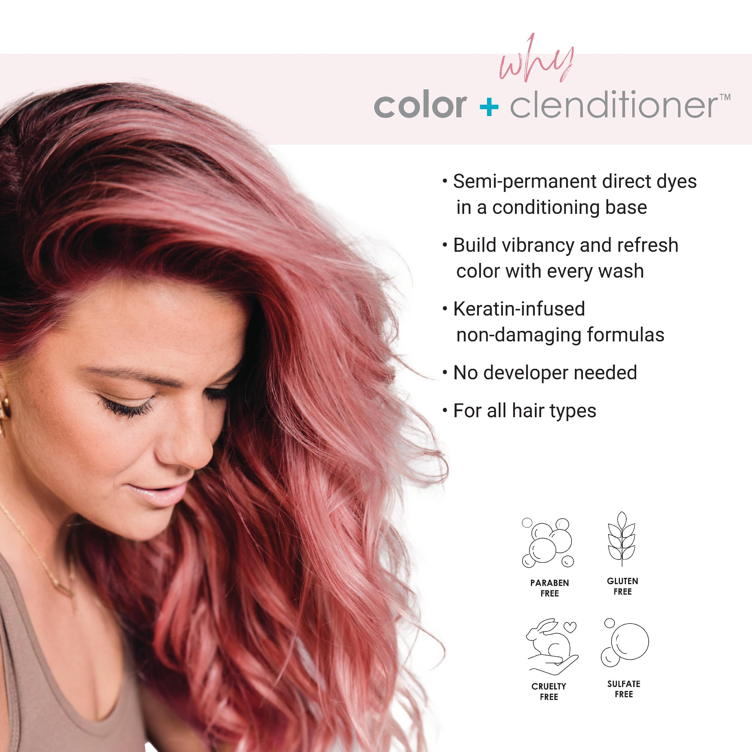 Foto 3 pulgar | Tinte Para El Cabello Keracolor Clenditioner Rose Gold Para Morenas 350 Ml - Venta Internacional.