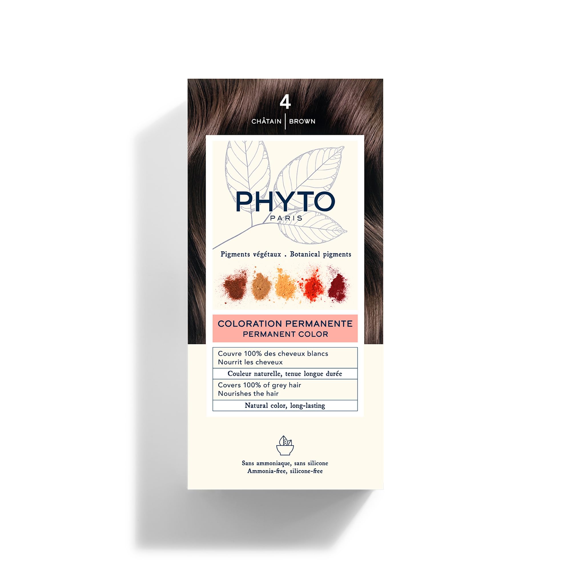 Tinte Para El Cabello Phyto Phytocolor Permanent 4 Brown, 12 Ml, Sin Amoniaco - Venta Internacional.