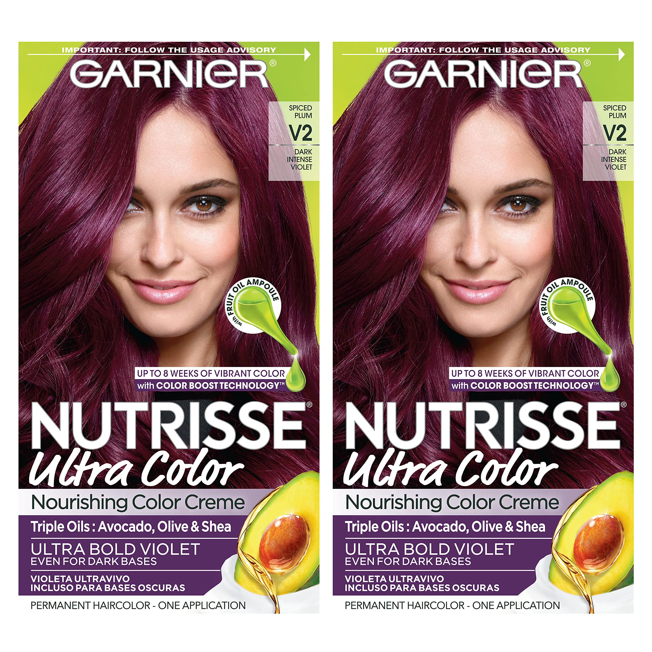 Foto 2 pulgar | Tinte Para El Cabello Garnier Nutrisse Ultra Color V2 Violeta Oscuro Intenso - Venta Internacional.