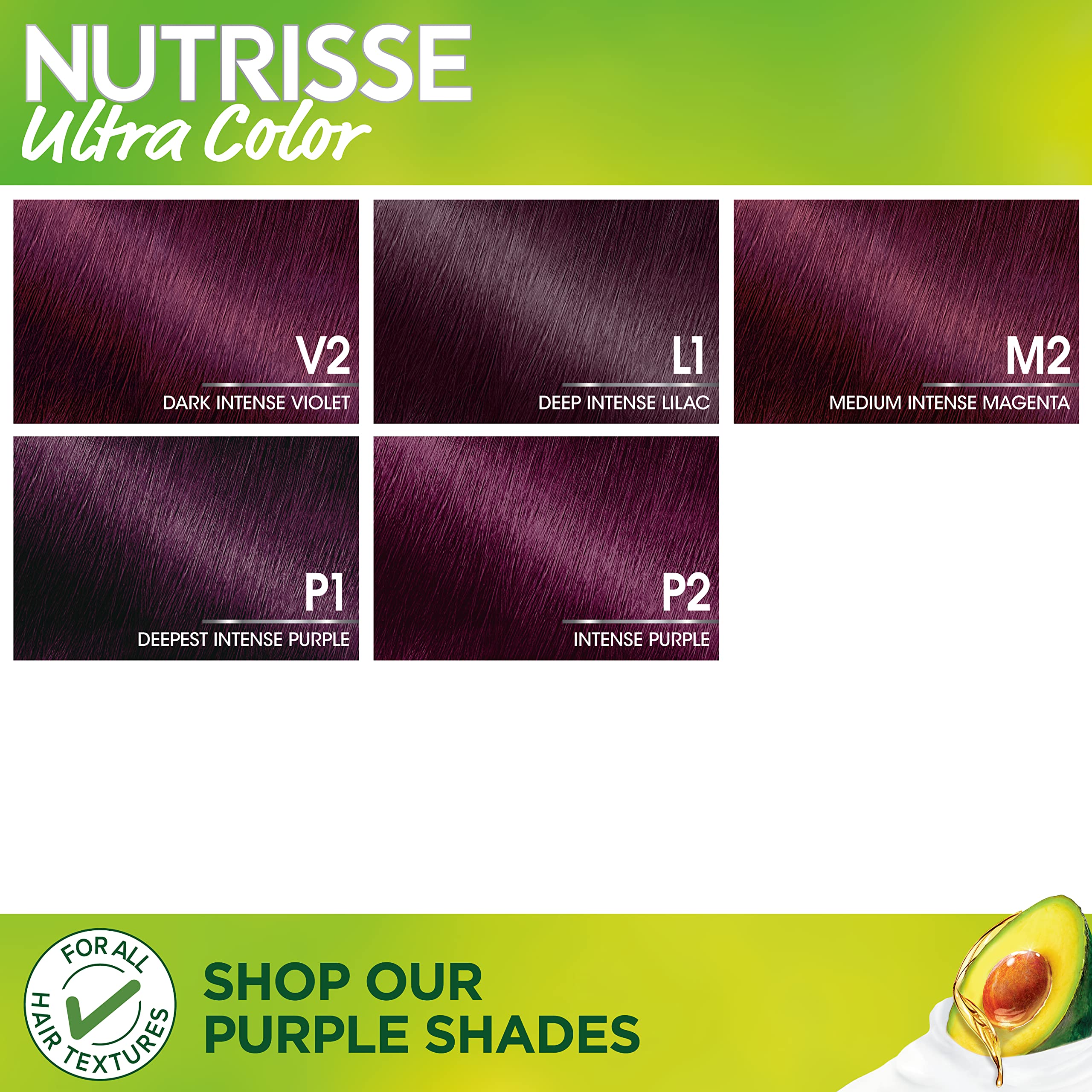 Foto 5 | Tinte Para El Cabello Garnier Nutrisse Ultra Color V2 Violeta Oscuro Intenso - Venta Internacional.