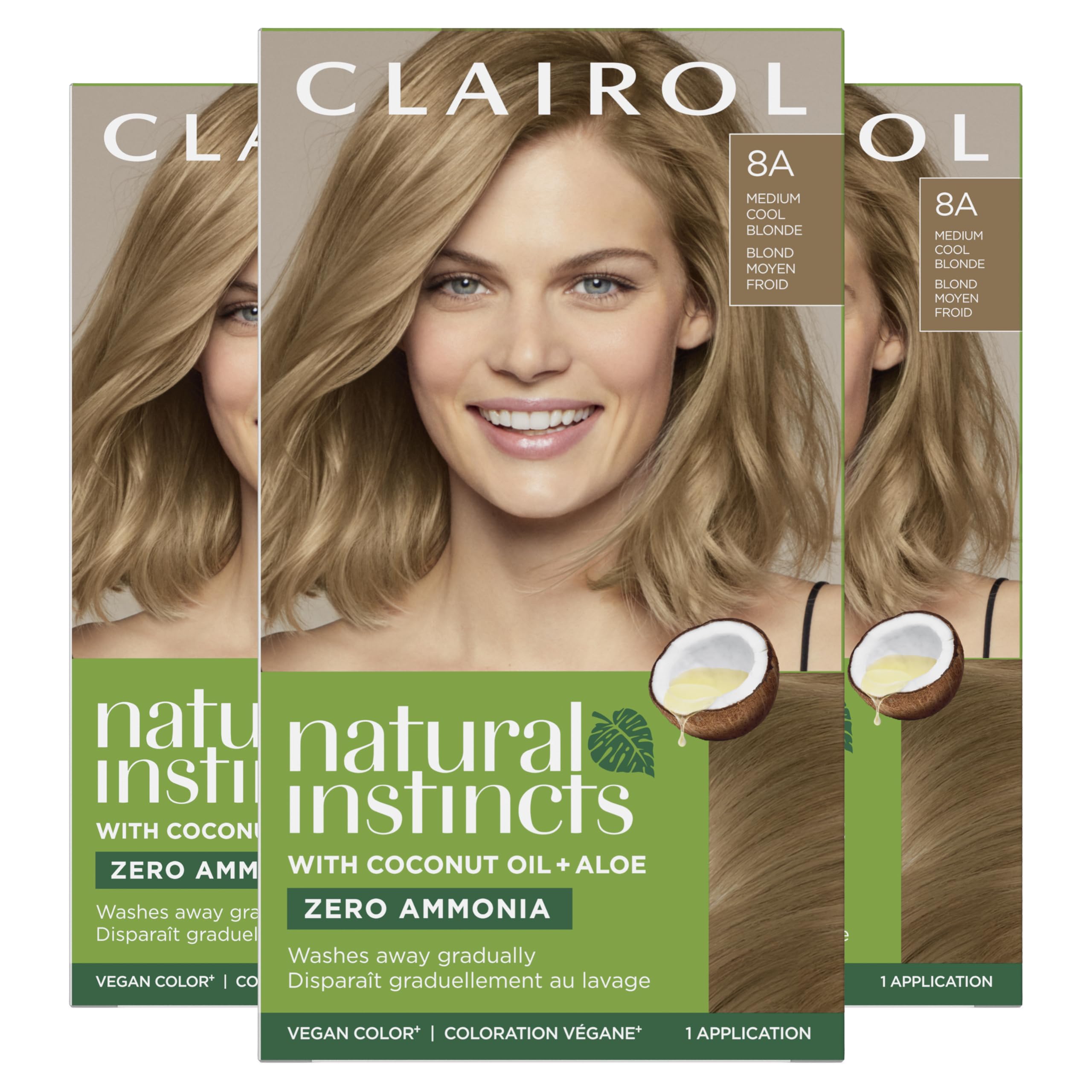 Tinte Para El Cabello Clairol Natural Instincts 8a Medium Cool Blonde X3 - Venta Internacional.