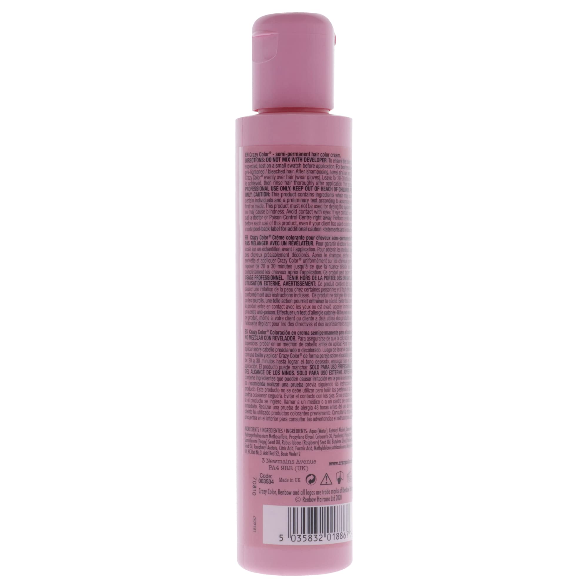 Foto 3 pulgar | Tinte De Pelo Crazy Color Salon Pro 78 Rebel 150 Ml Para Mujer - Venta Internacional.