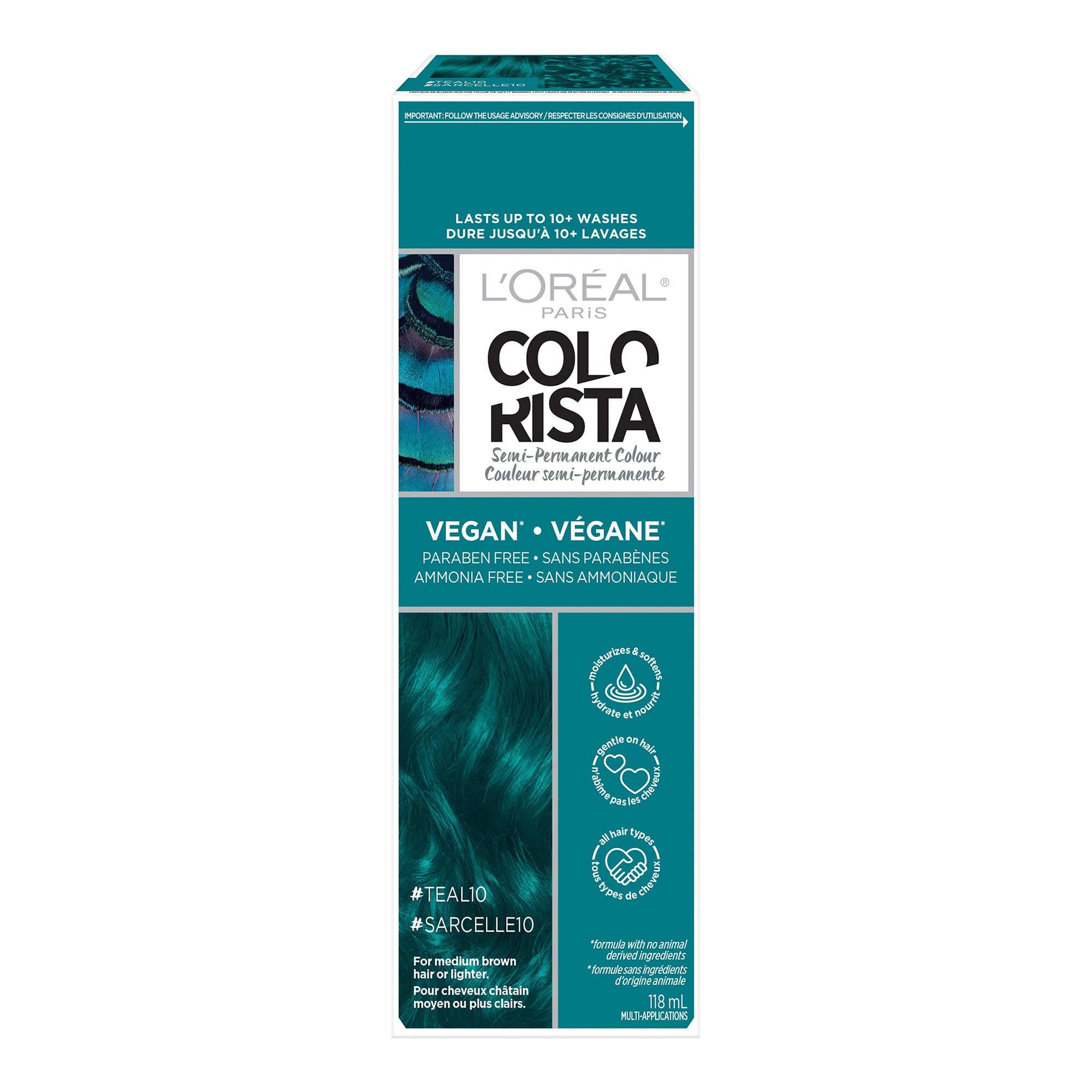 Foto 2 pulgar | Tinte De Pelo L'oreal Paris Colorista Teal Para Morenas - Venta Internacional.