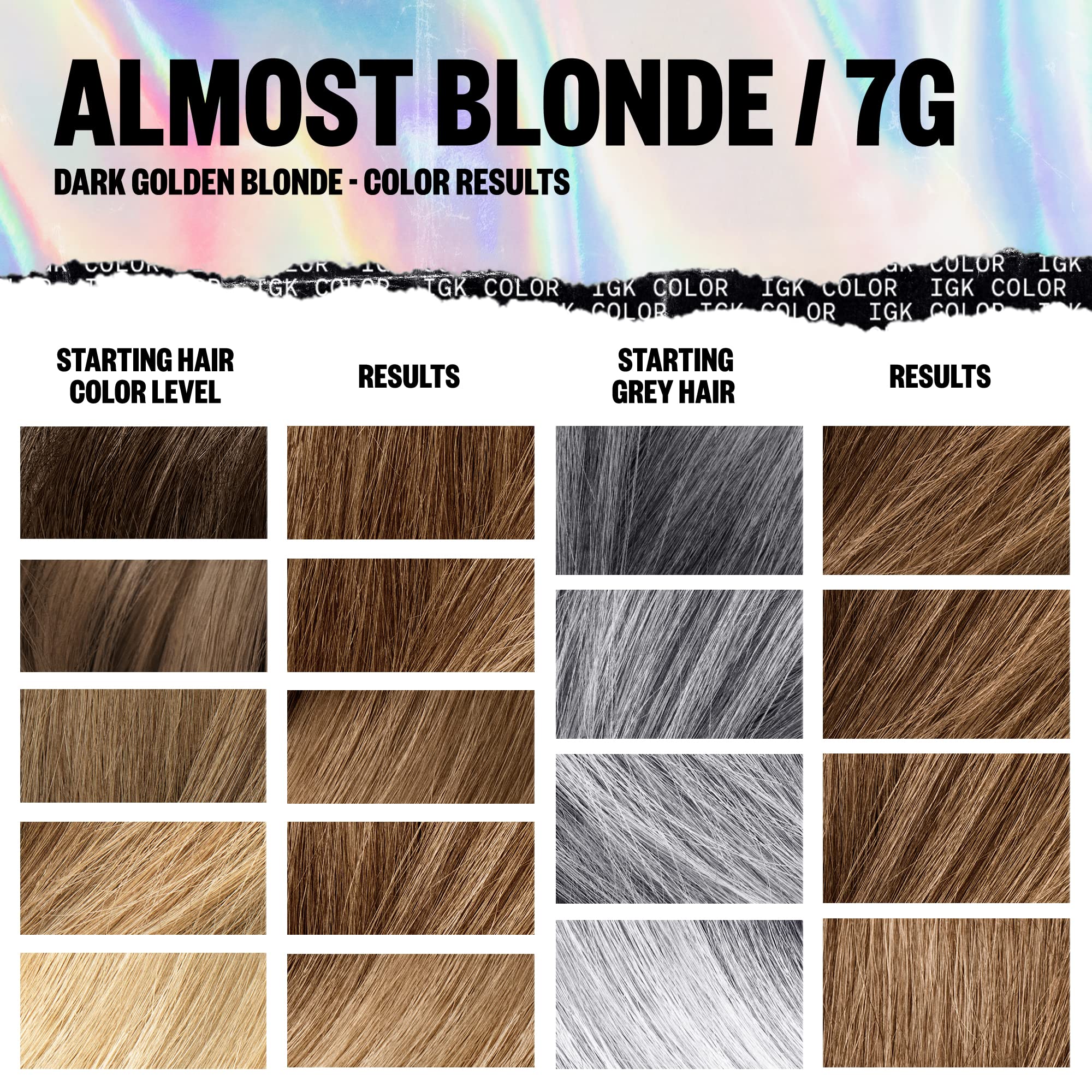 Foto 5 pulgar | Kit De Coloración De Cabello Igk Almost Blonde, Rubio Dorado Oscuro, 7 G, 140 Ml - Venta Internacional.