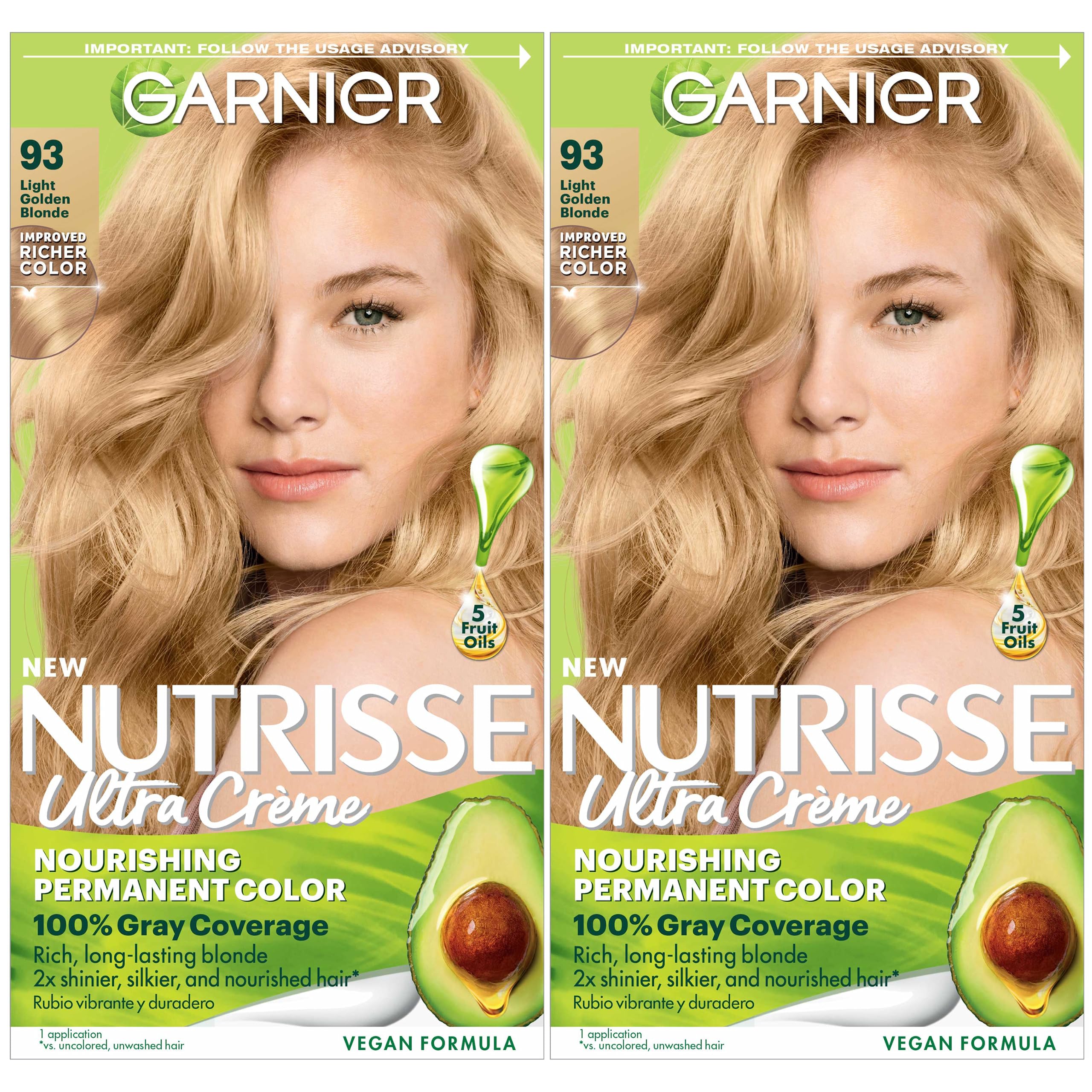 Tinte Para El Cabello Garnier Nutrisse Nourishing Creme 93 Light Golden - Venta Internacional.