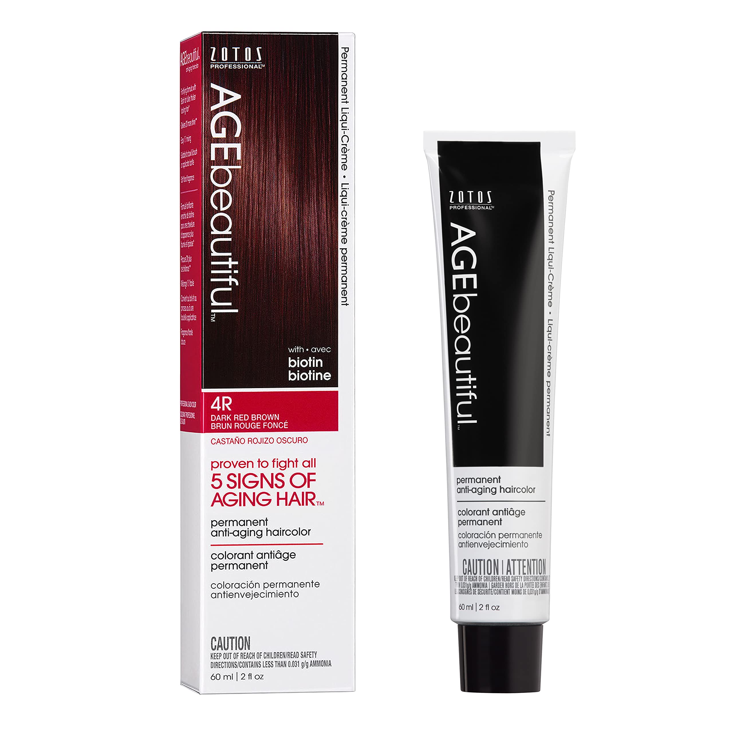 Tinte De Pelo Age Beautiful Liqui Creme 4r Rojo Oscuro Marrón - Venta Internacional.