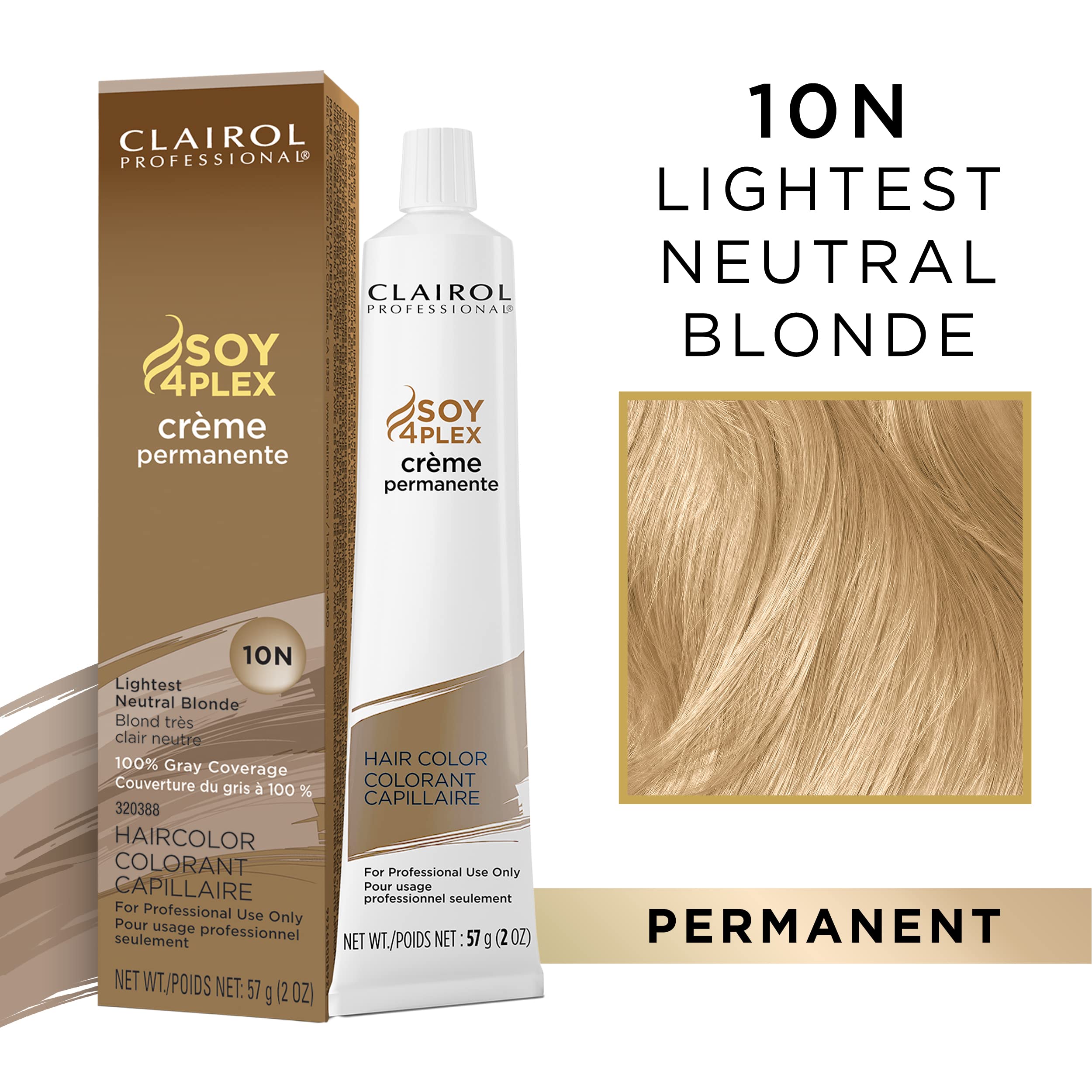 Foto 3 pulgar | Tinte Para El Cabello Clairol Professional Permanent Creme 10n, Rubio Neutro Más Ligero, 60 Ml - Venta Internacional.