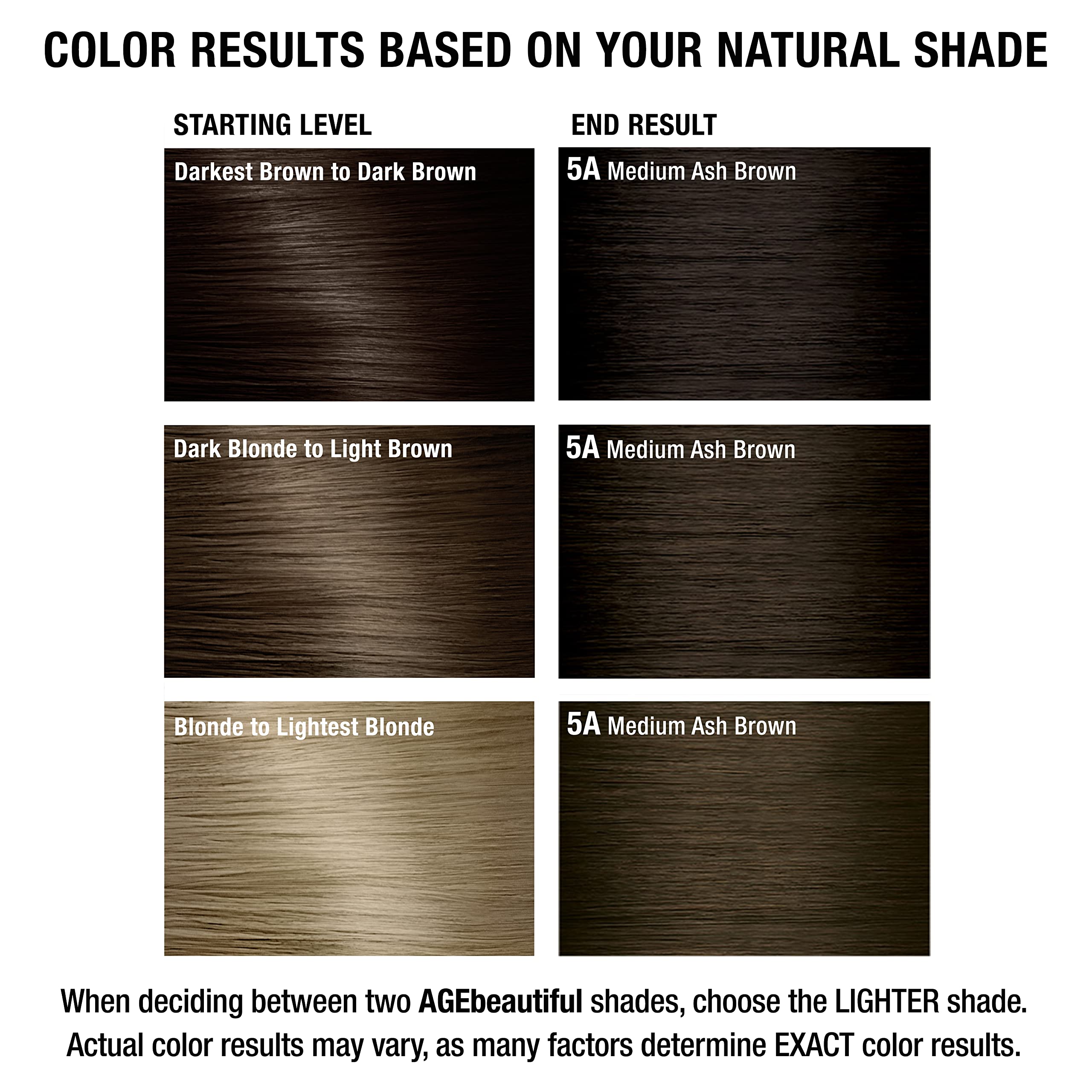Foto 8 pulgar | Tinte De Pelo Age Beautiful Liqui Creme 5a Medium Ash Brown - Venta Internacional.