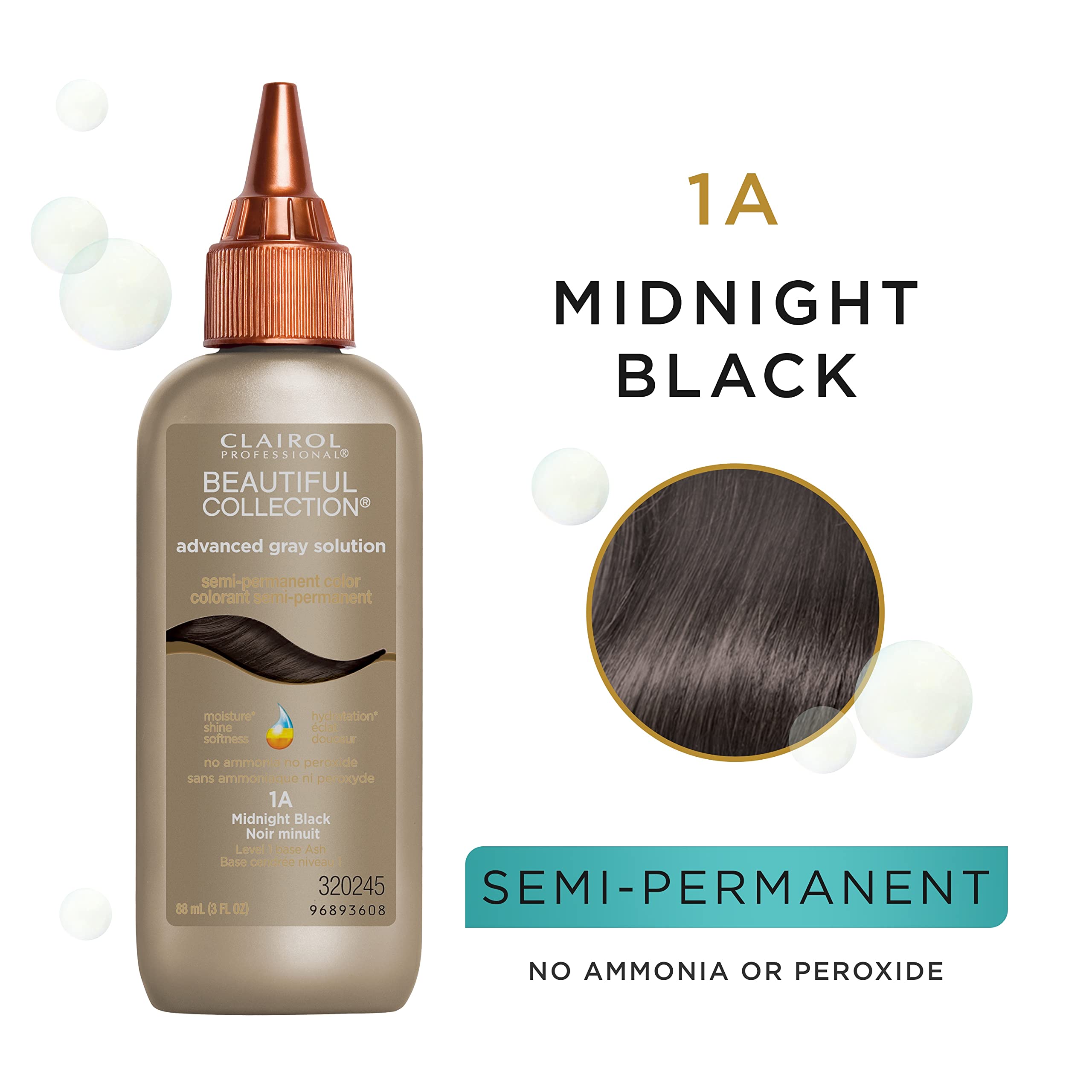 Foto 3 pulgar | Tinte Para El Cabello Clairol Professional Beautiful Advanced Gray Solutions 1a Midnight Black 90 Ml - Venta Internac