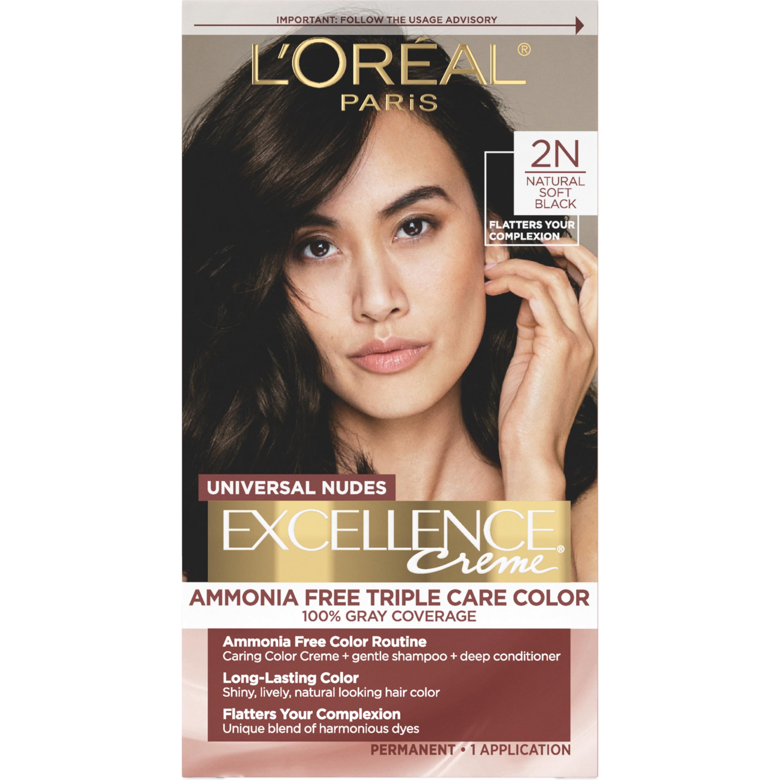 Foto 1 | Tinte Para El Cabello L'oréal Paris Excellence Universal Nudes 2n Black - Venta Internacional.