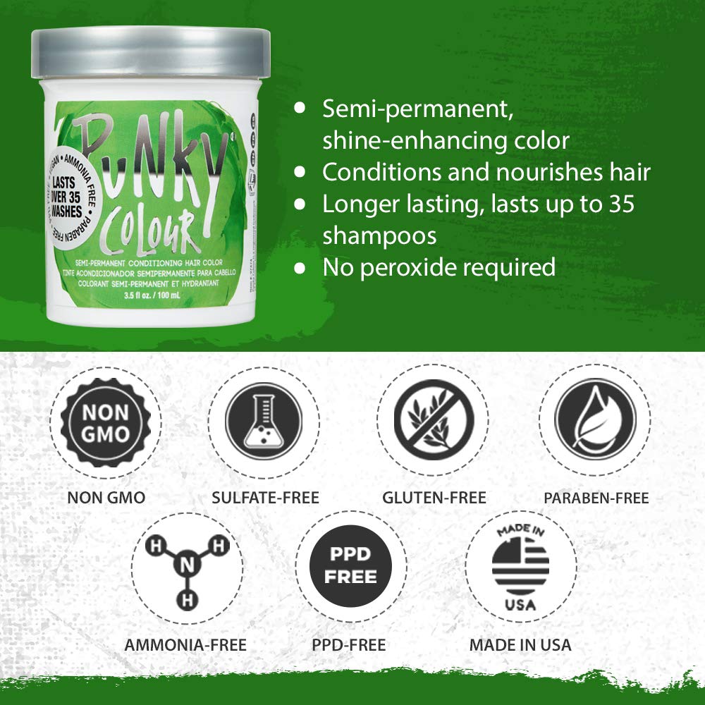 Foto 4 pulgar | Tinte De Pelo Punky Spring Green Semipermanente 100 Ml - Venta Internacional.