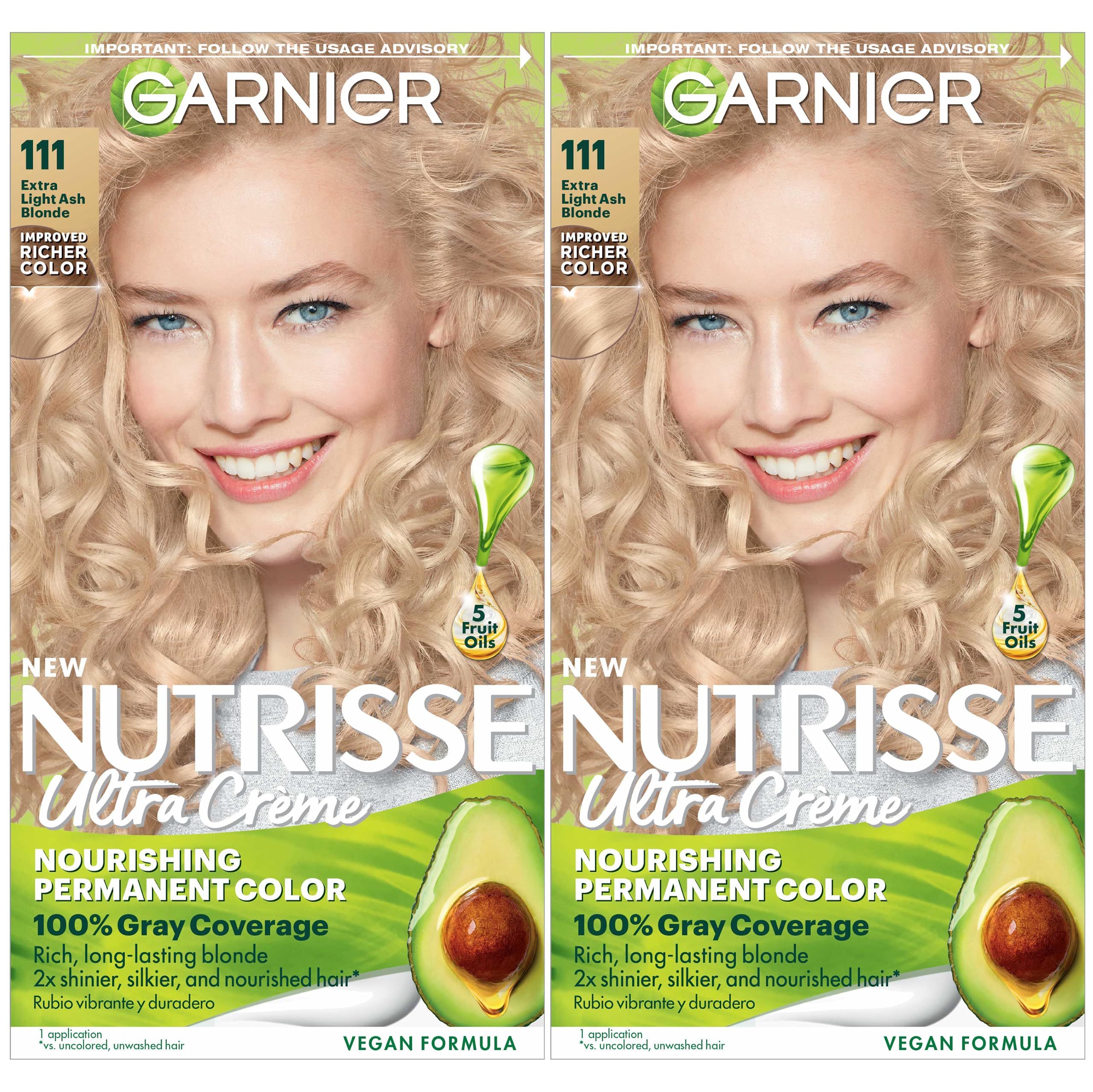 Foto 2 pulgar | Tinte Para El Cabello Garnier Nutrisse Nourishing Creme 111 Extra Light Ash Blonde - Venta Internacional.