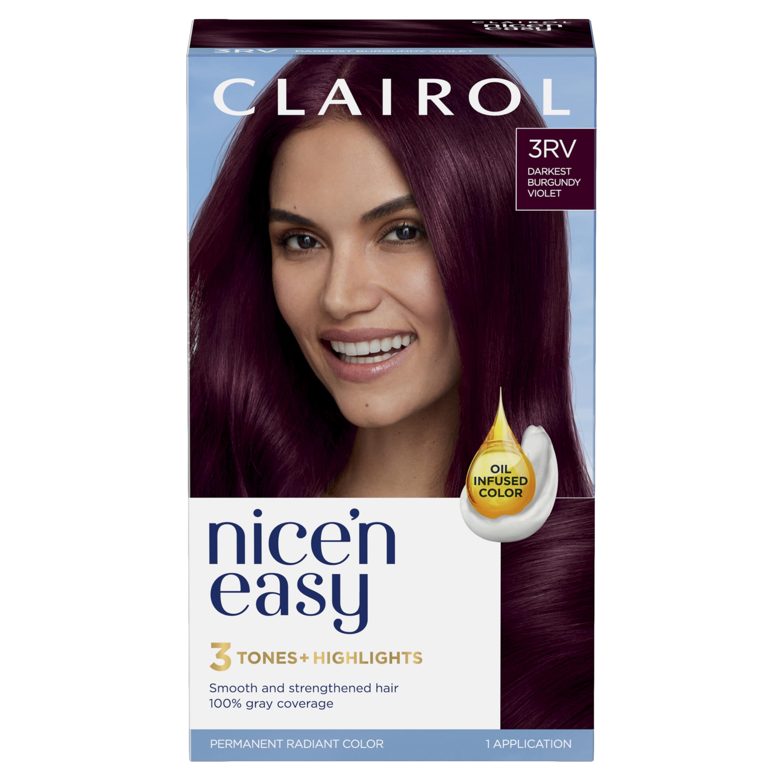 Foto 2 pulgar | Tinte Para El Cabello Clairol Nice'n Easy 3rv Darkest Burgundy Violet X1 - Venta Internacional.