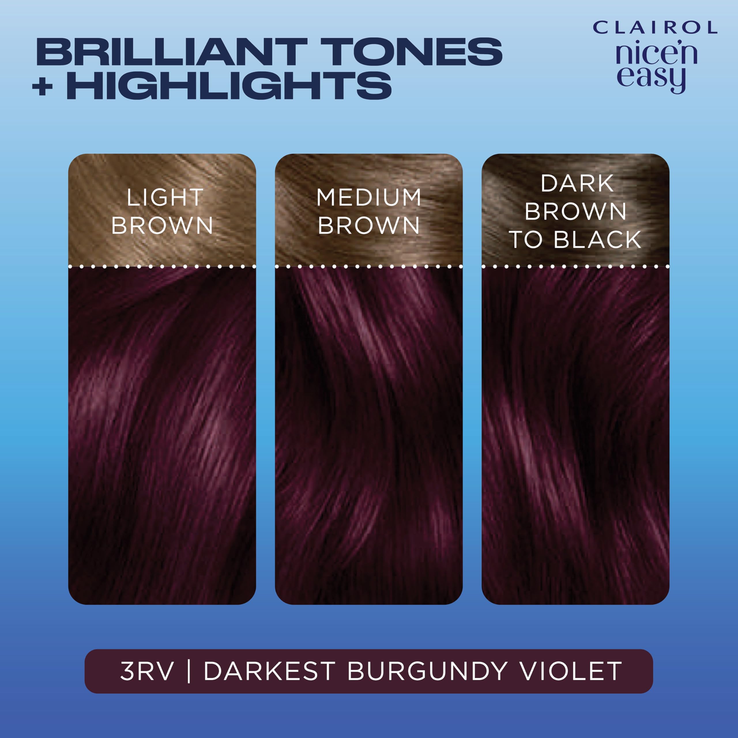 Foto 6 pulgar | Tinte Para El Cabello Clairol Nice'n Easy 3rv Darkest Burgundy Violet X1 - Venta Internacional.