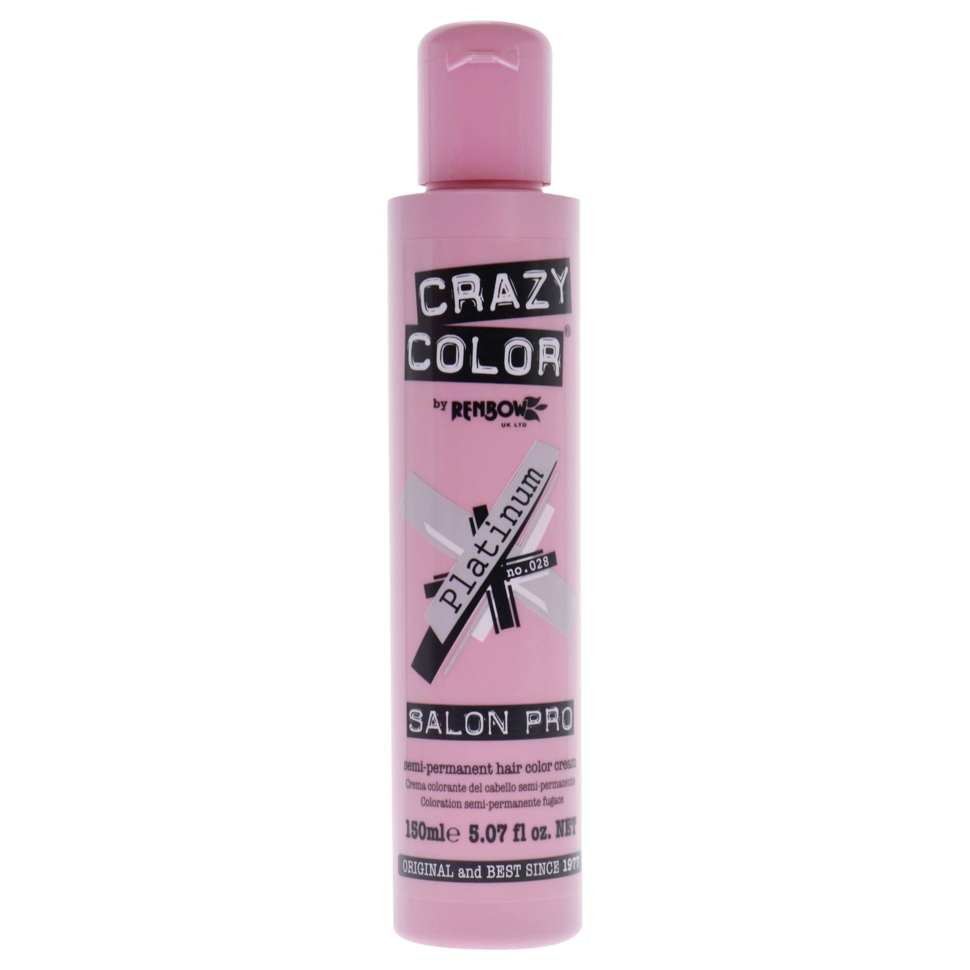 Foto 2 pulgar | Tinte Para El Cabello Crazy Color Salon Pro Semipermanente, 150 Ml, 028 Platinum - Venta Internacional.