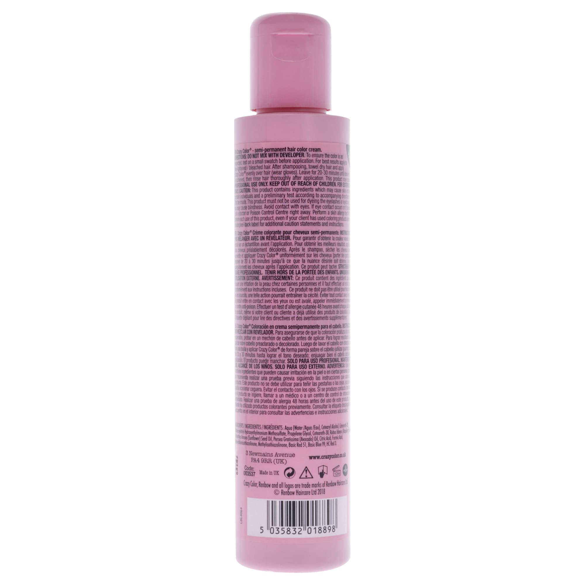 Foto 3 pulgar | Tinte Para El Cabello Crazy Color Salon Pro Semipermanente, 150 Ml, 028 Platinum - Venta Internacional.
