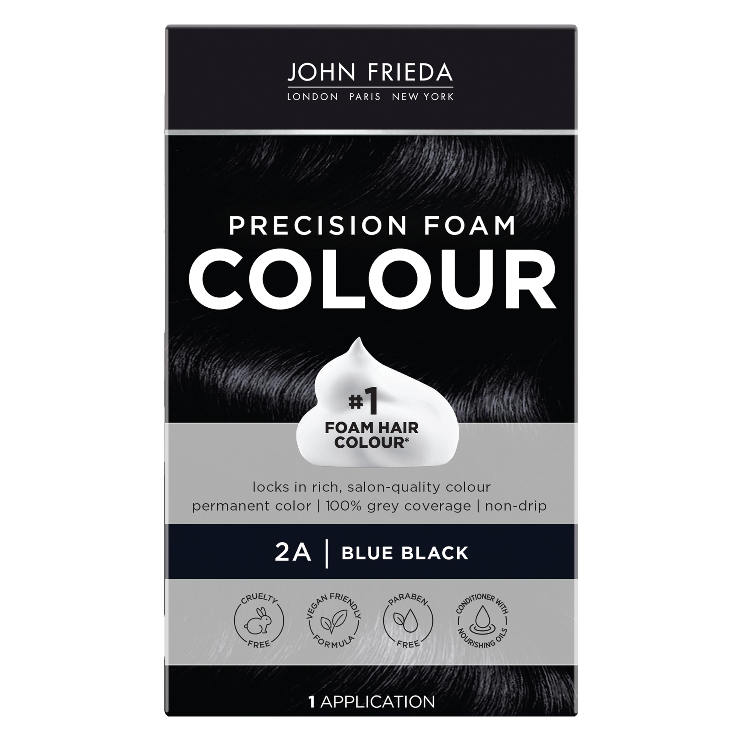 Foto 2 pulgar | Tinte Para El Cabello John Frieda Precision Foam Color Azul Negro 2a - Venta Internacional.