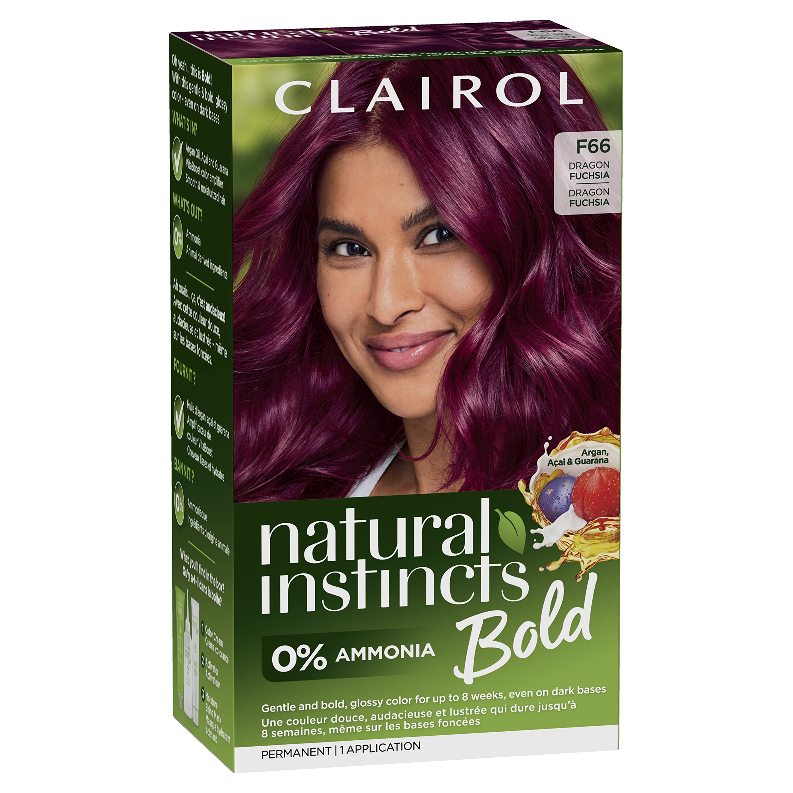 Foto 2 pulgar | Tinte Para El Cabello Clairol Natural Instincts Bold F66 Dragon Fucsia - Venta Internacional.