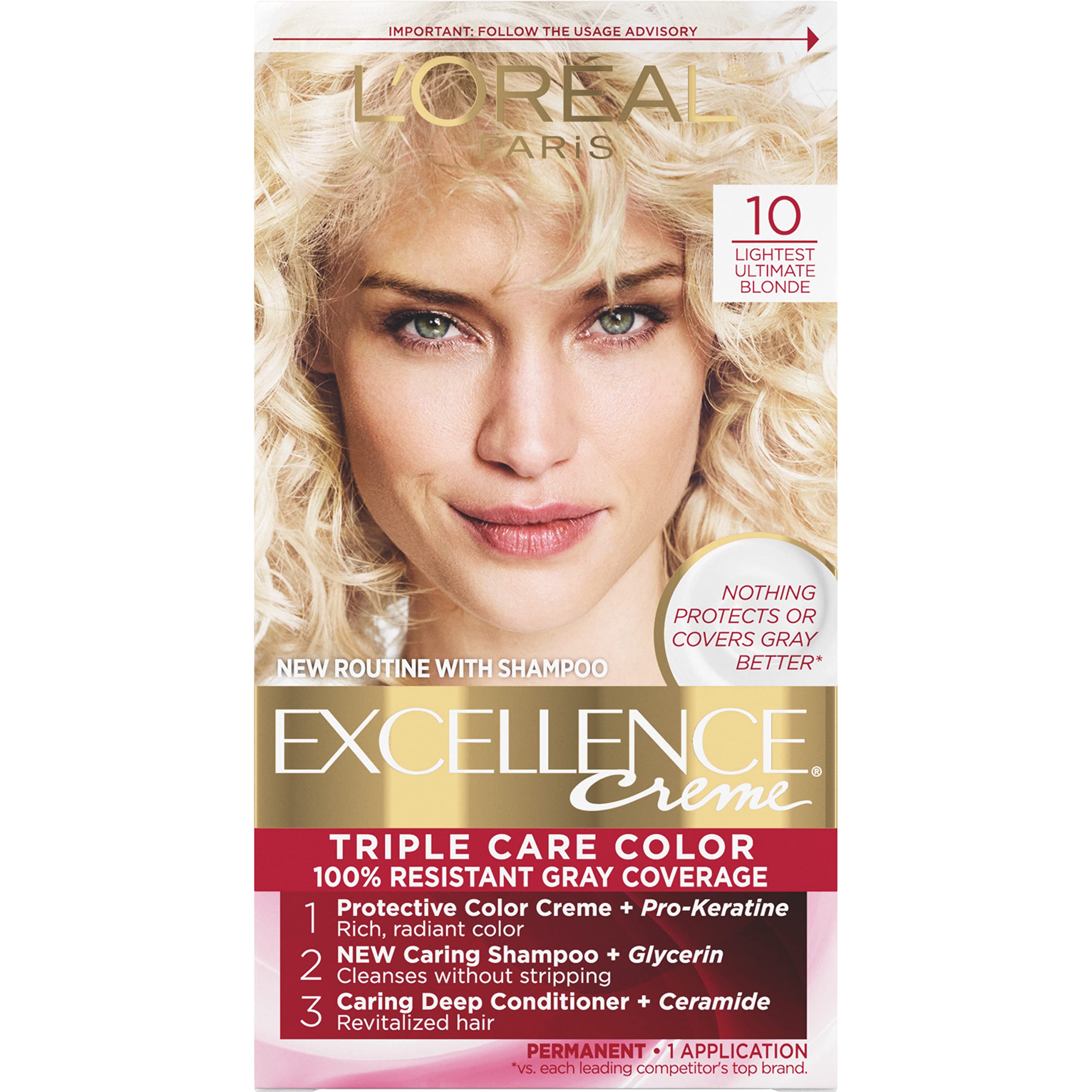 Foto 2 pulgar | Color De Cabello L'oreal Paris Excellence Creme 10 Rubio Más Claro - Venta Internacional.