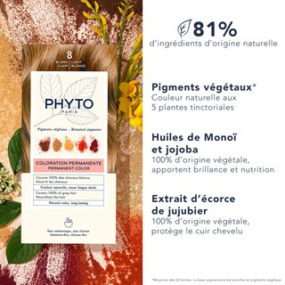 Foto 3 | Tinte Para El Cabello Phyto Phytocolor Permanent 8 Rubio Claro 12 Ml - Venta Internacional.