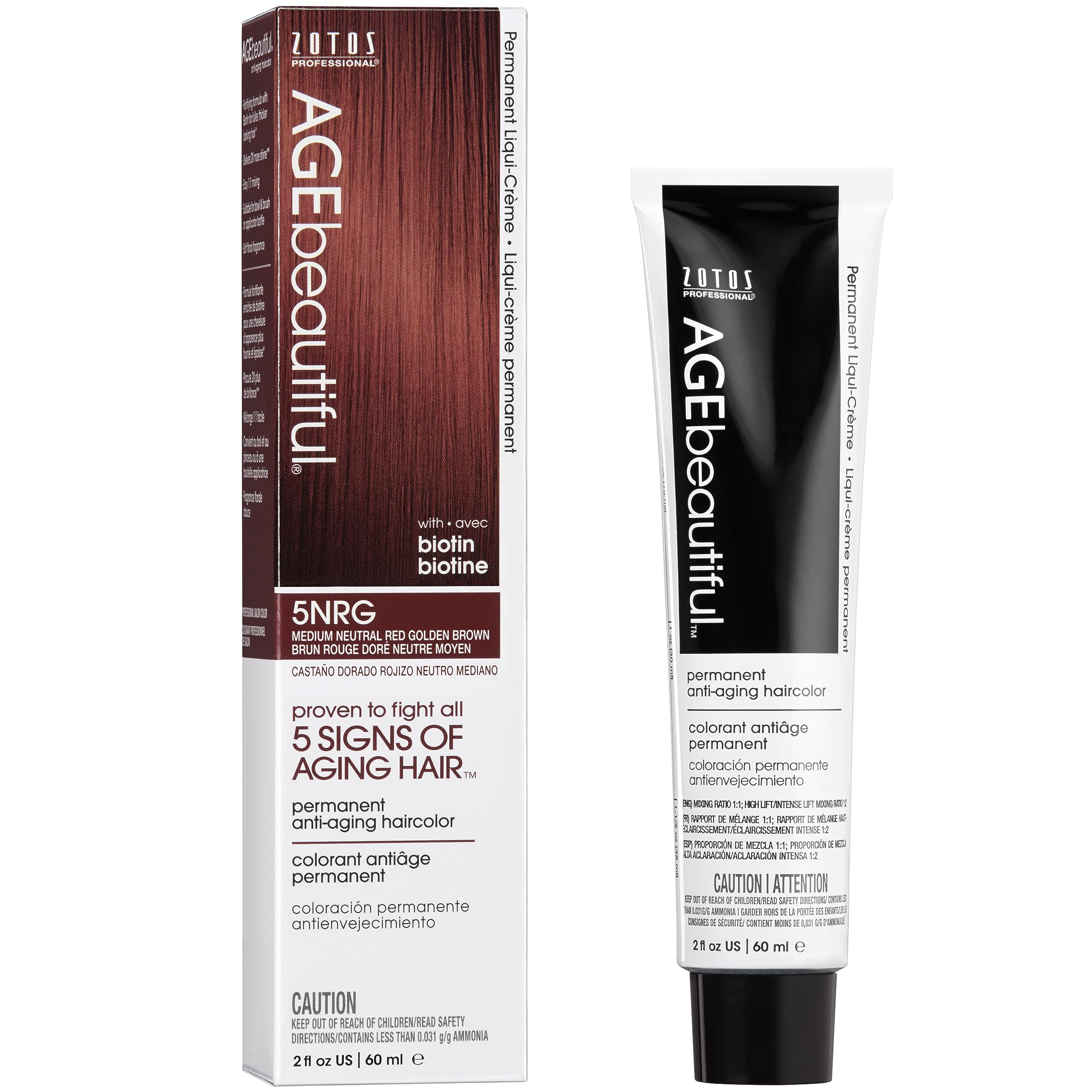 Tinte De Pelo Age Beautiful Liqui Creme 5nrg Medium Red Brown - Venta Internacional. $545